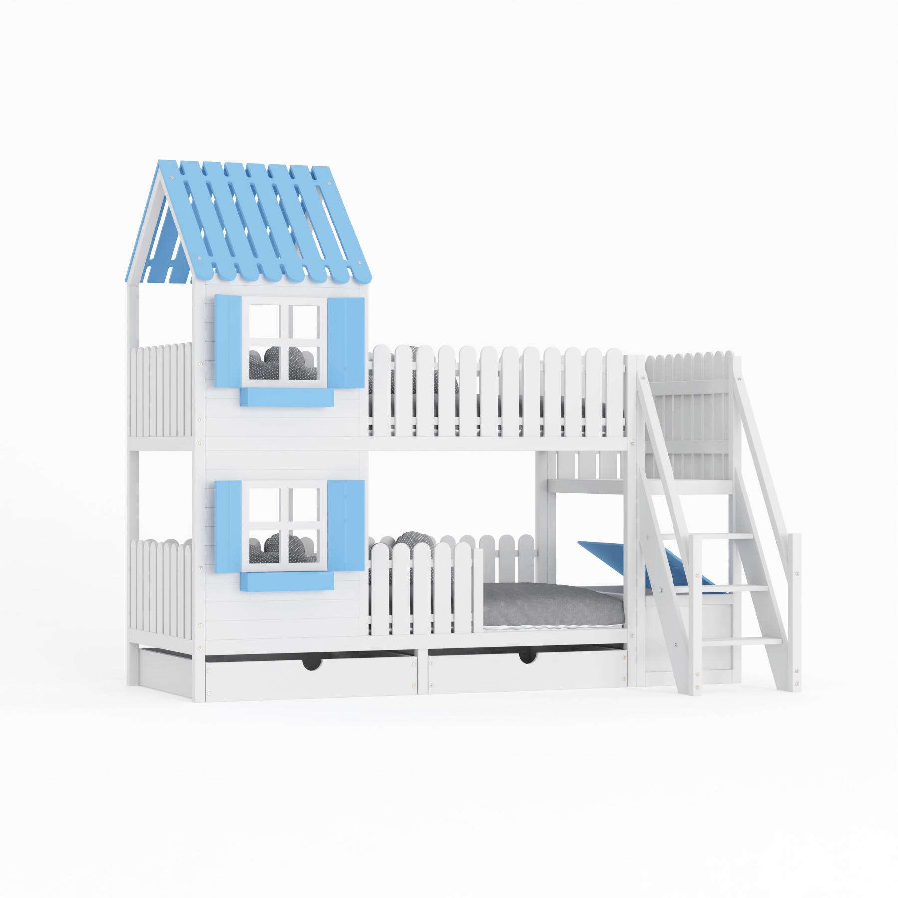 Kinderbett Hausbett Etagenbett für Kinder - Rio - LeoBabys