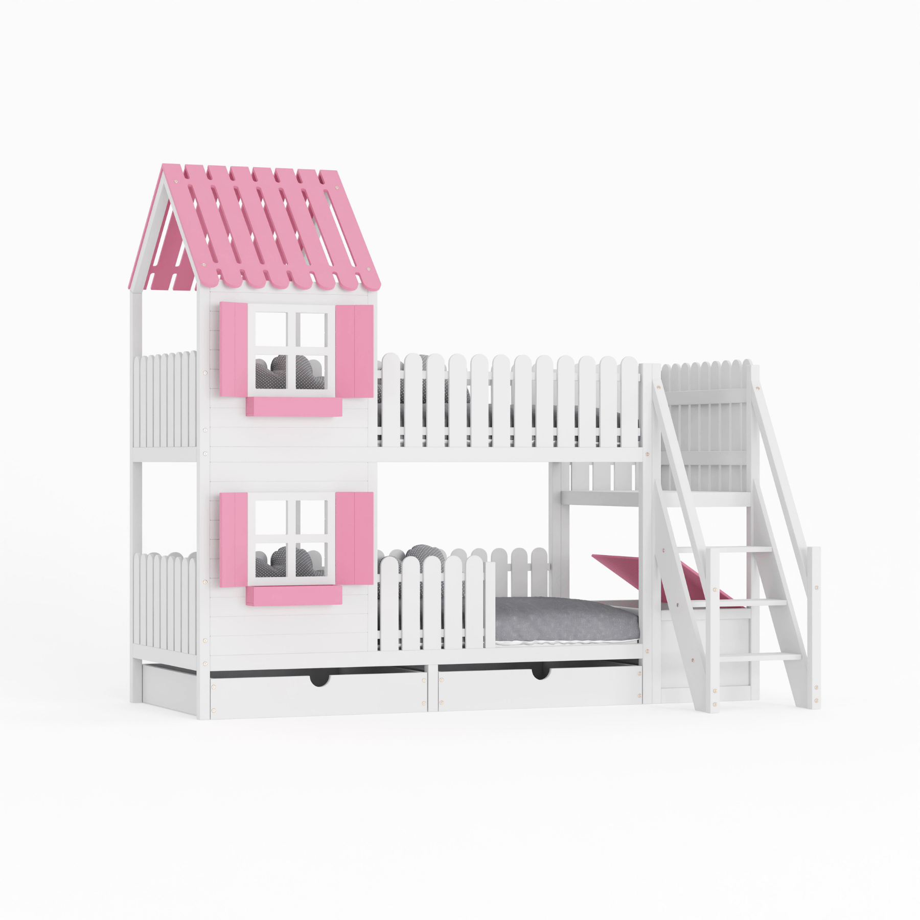 Kinderbett Hausbett Etagenbett für Kinder - Rio - LeoBabys