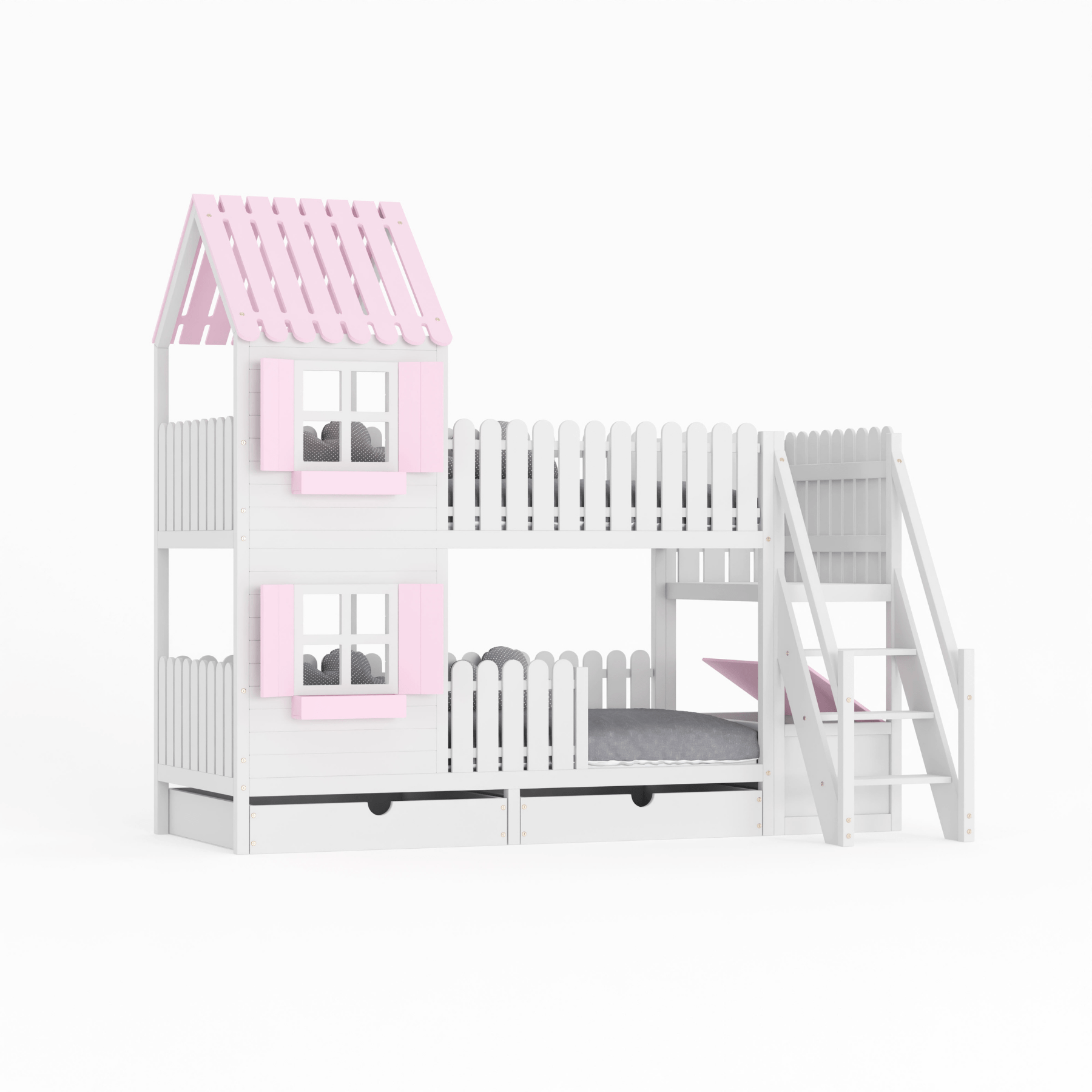 Kinderbett Hausbett Etagenbett für Kinder - Rio - LeoBabys