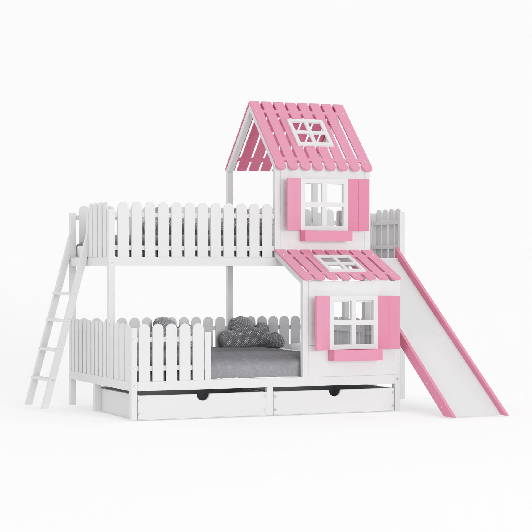 Kinderbett Hausbett Etagenbett für Kinder - Sora - LeoBabys