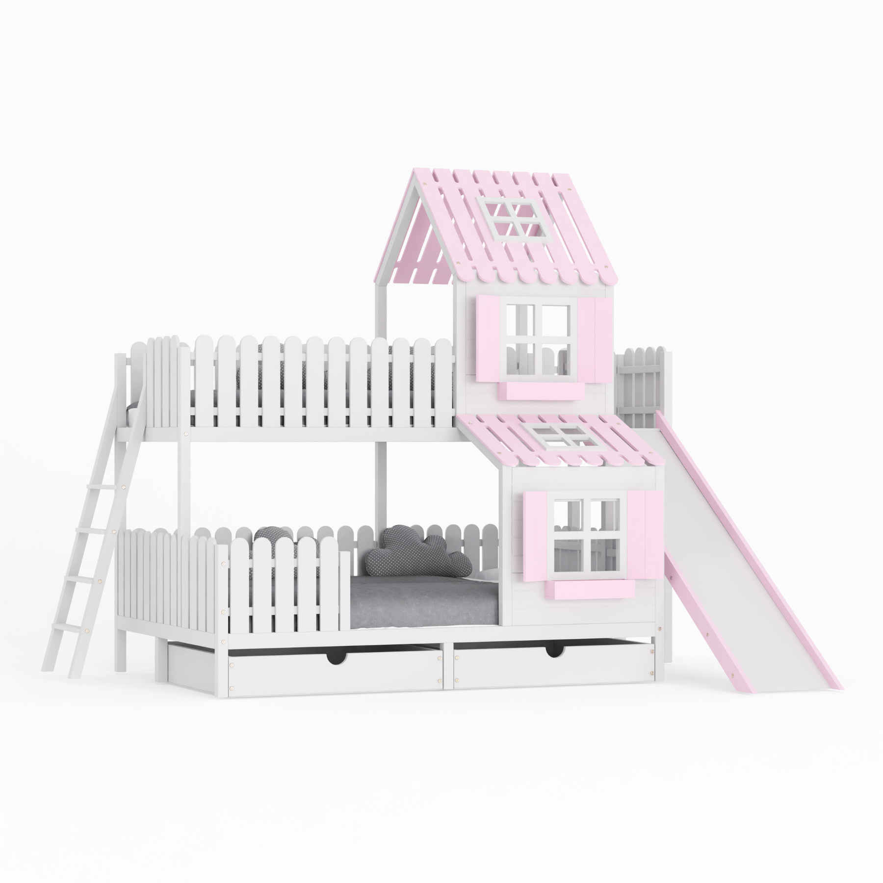 Kinderbett Hausbett Etagenbett für Kinder - Sora - LeoBabys