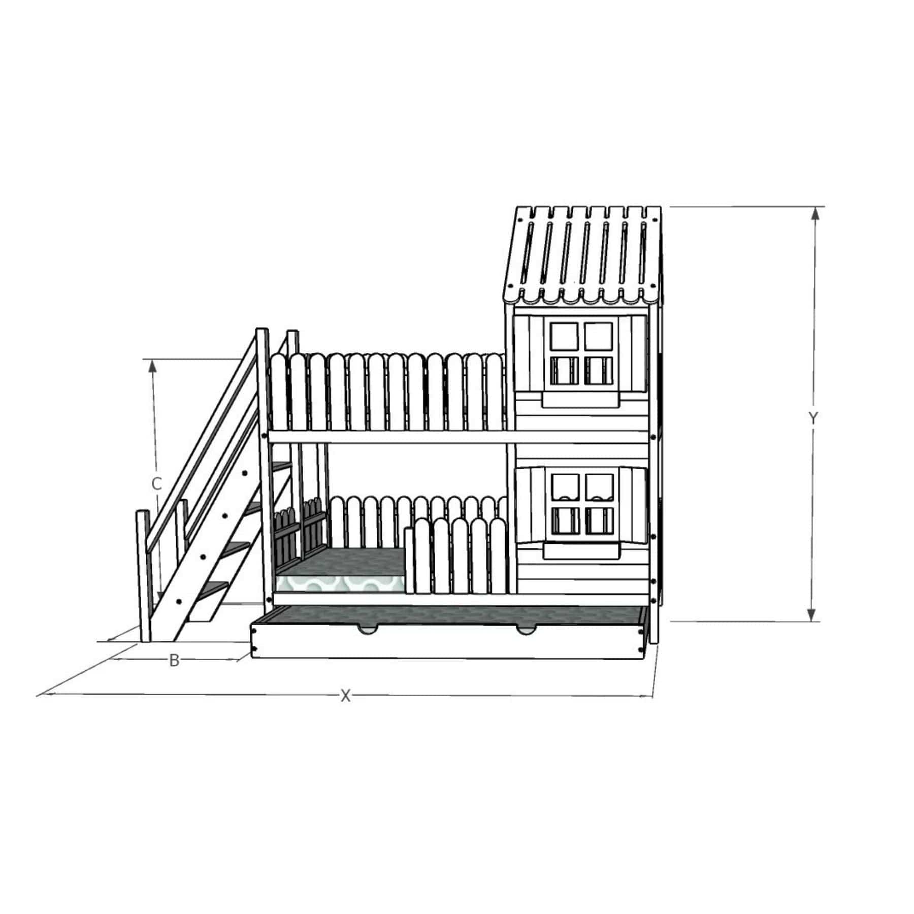 Children's bed house bed bunk bed for children - Elian