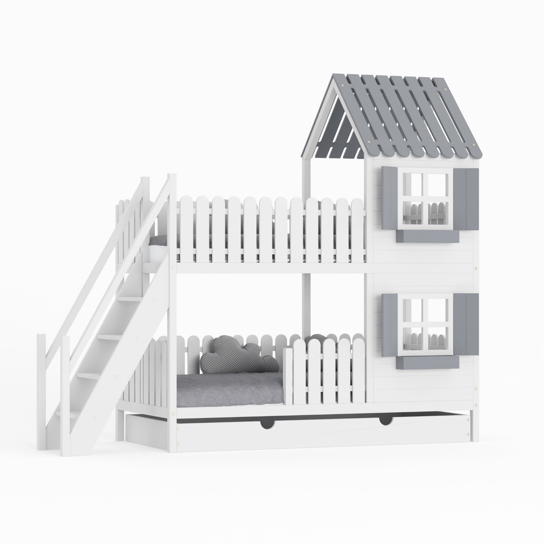 Kinderbett Hausbett Etagenbett für Kinder - Elian - LeoBabys