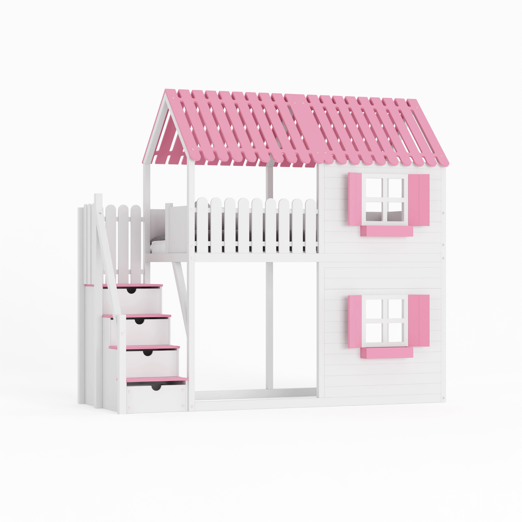 Kinderbett Hausbett Etagenbett für Kinder - Jona - LeoBabys