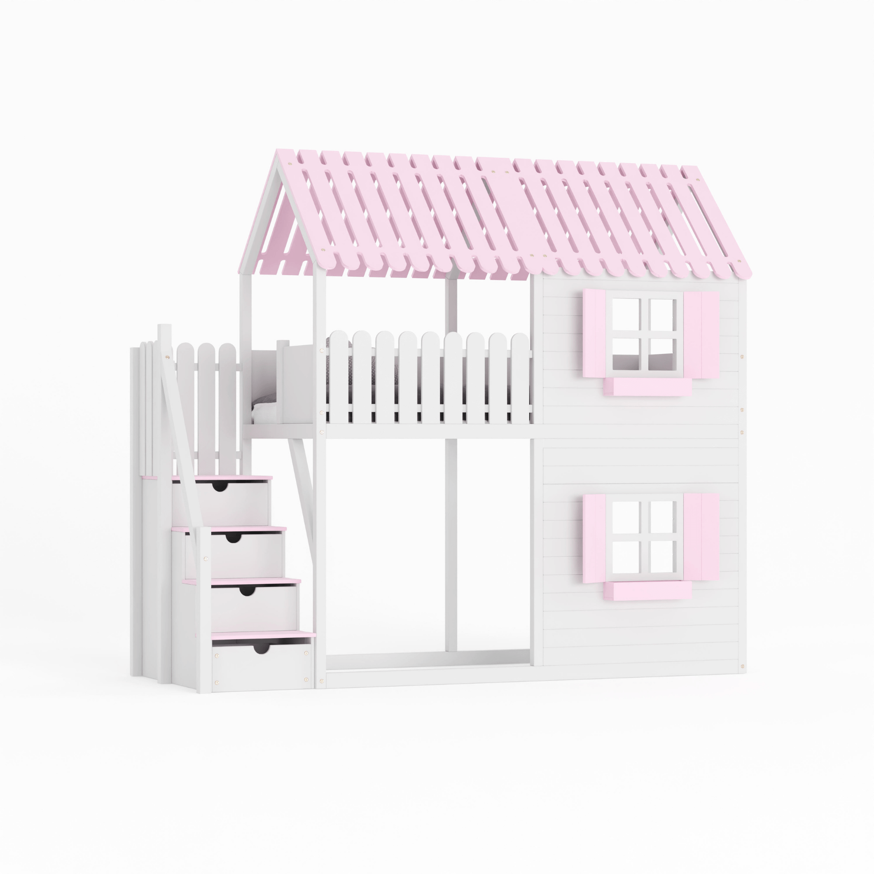 Kinderbett Hausbett Etagenbett für Kinder - Jona - LeoBabys