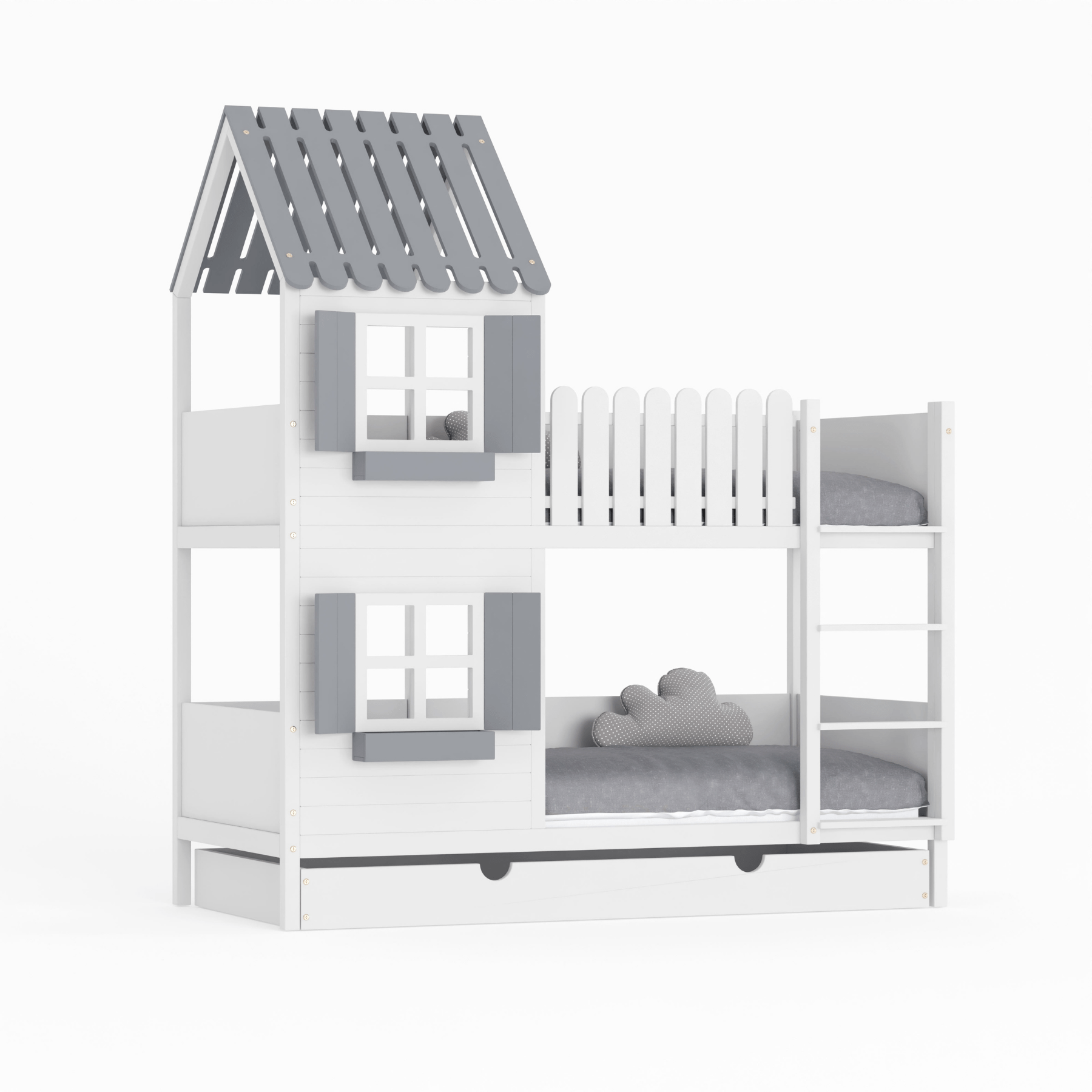 Kinderbett Hausbett Etagenbett für Kinder - Lior - LeoBabys