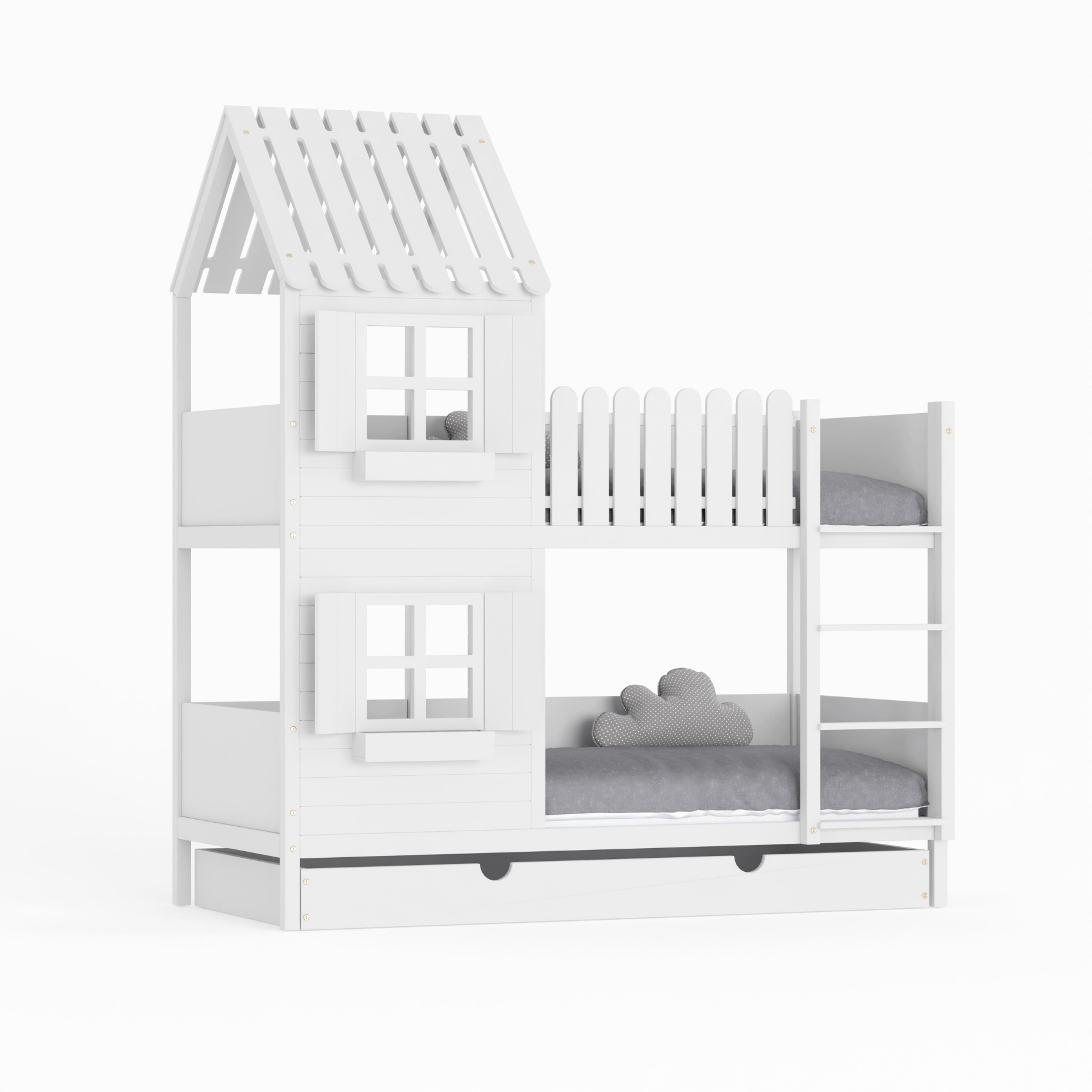 Kinderbett Hausbett Etagenbett für Kinder - Lior - LeoBabys