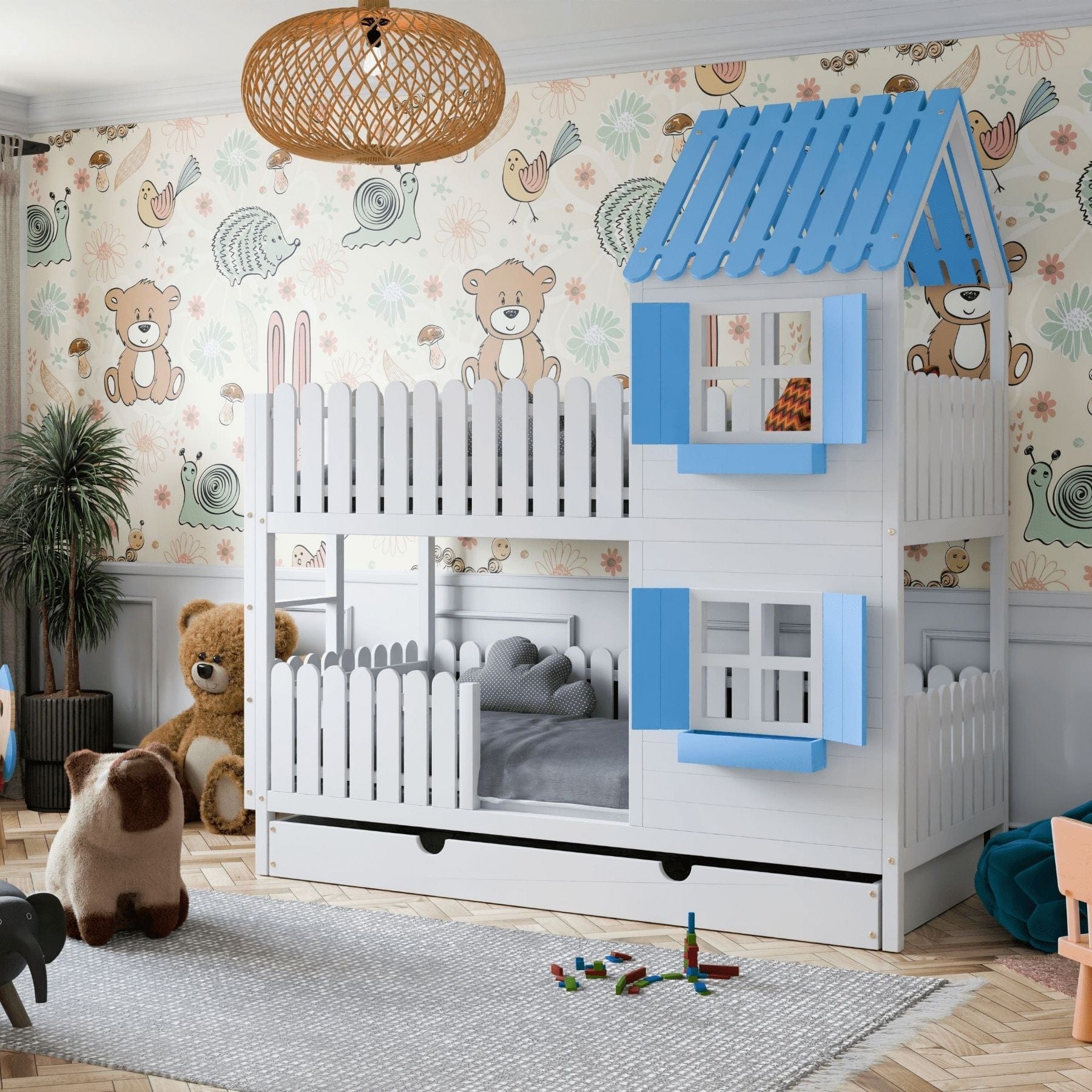 Children's bed house bed bunk bed for children - Mika