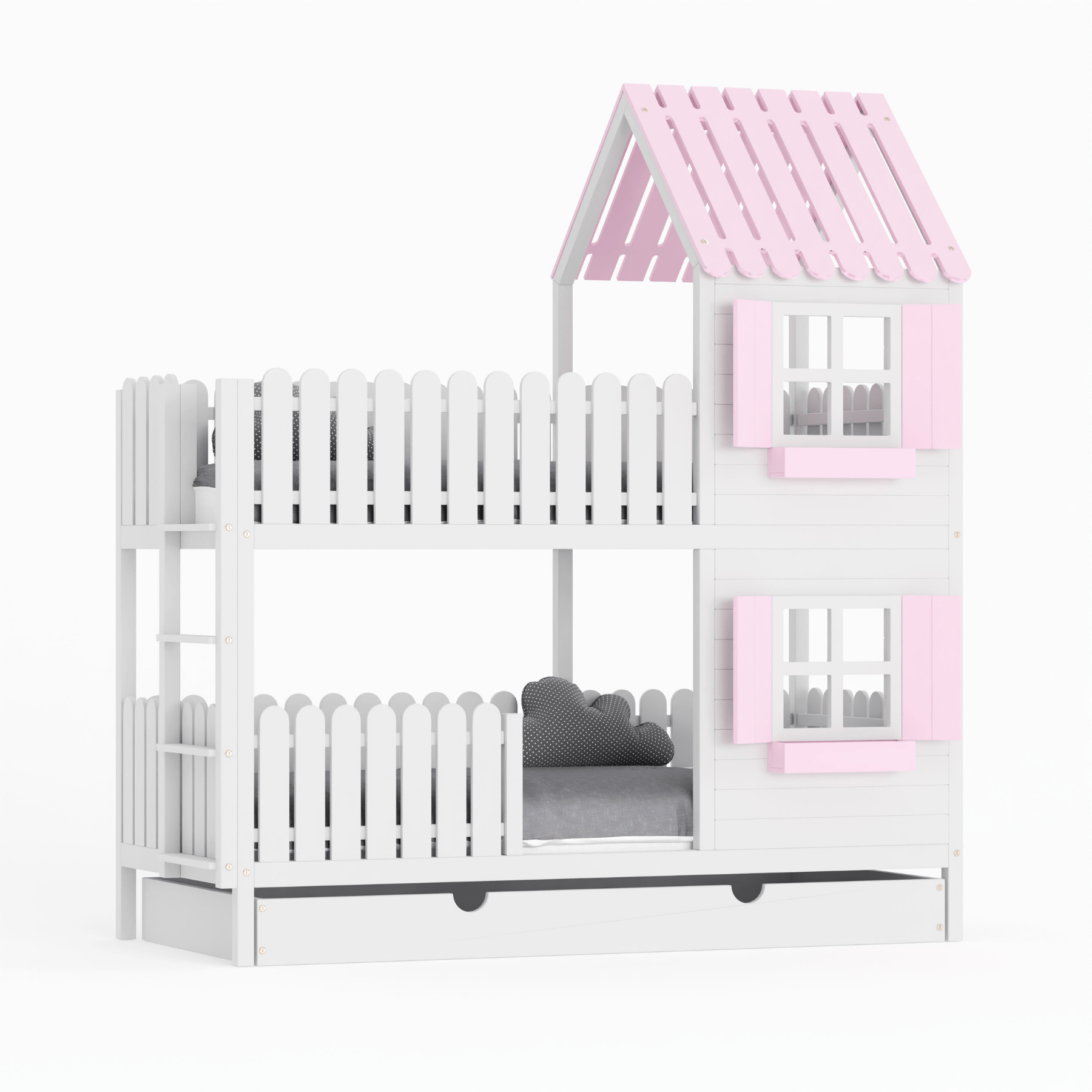 Kinderbett Hausbett Etagenbett für Kinder - Mika - LeoBabys