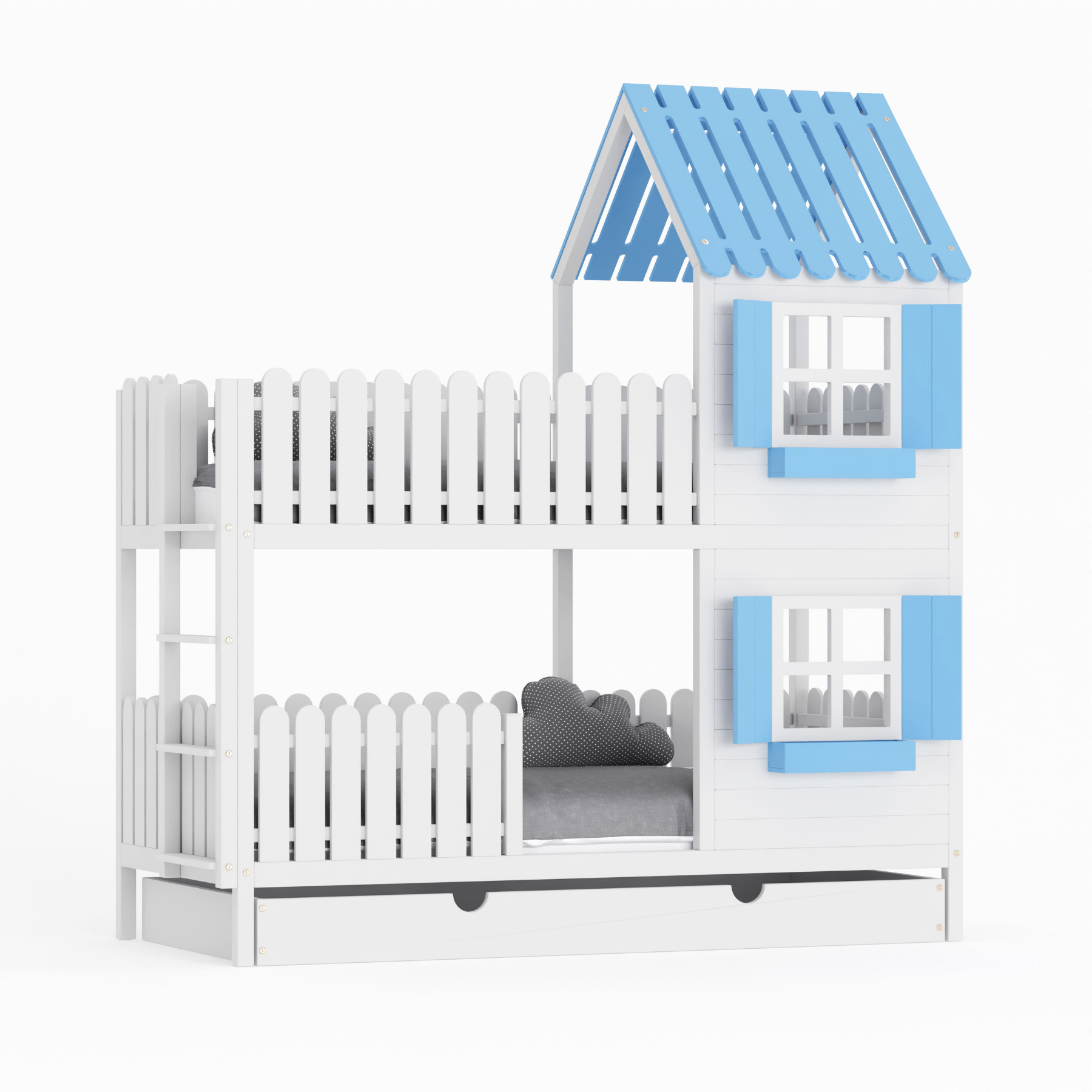 Kinderbett Hausbett Etagenbett für Kinder - Mika - LeoBabys