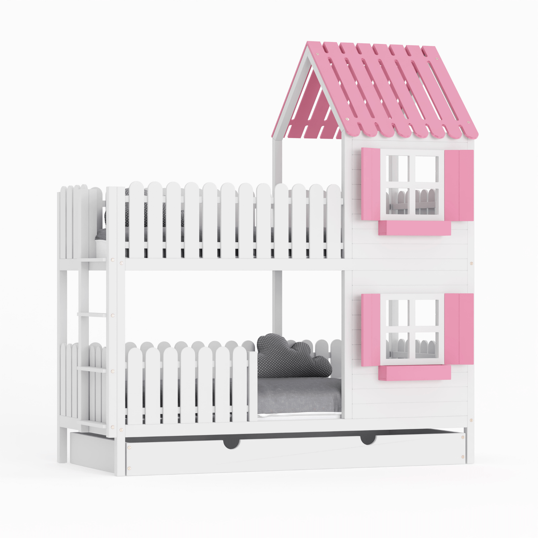 Kinderbett Hausbett Etagenbett für Kinder - Mika - LeoBabys