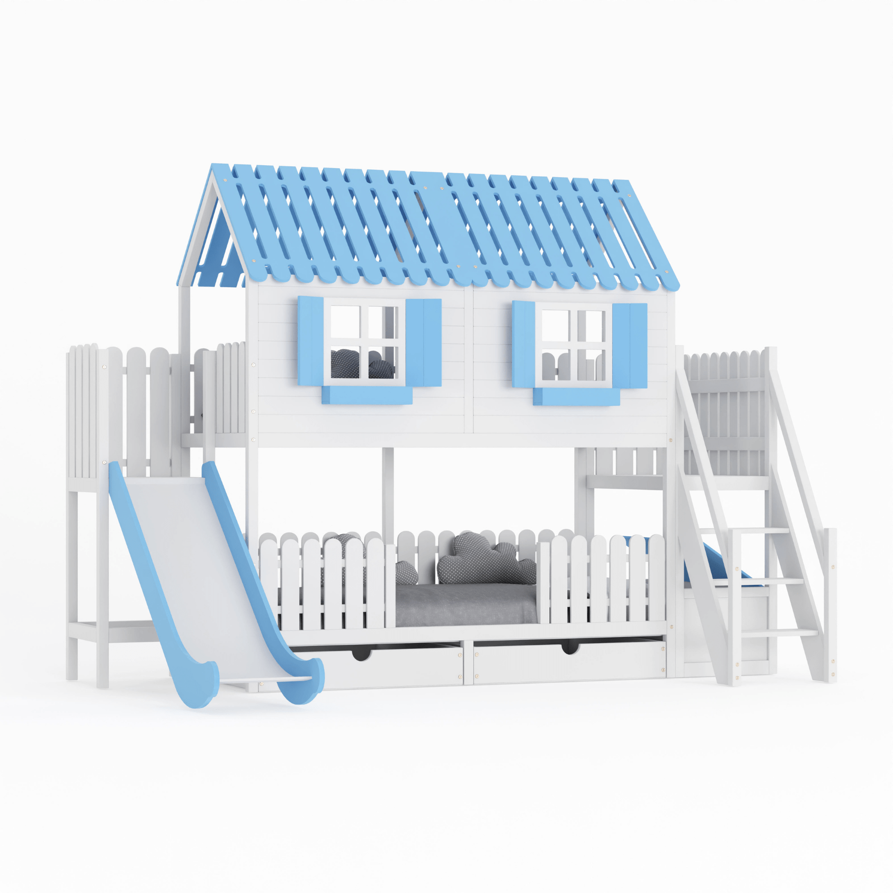 Kinderbett Hausbett Etagenbett für Kinder - Nuri - LeoBabys