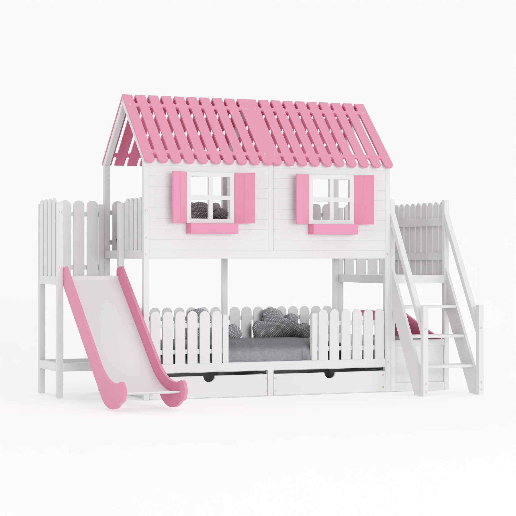 Kinderbett Hausbett Etagenbett für Kinder - Nuri - LeoBabys