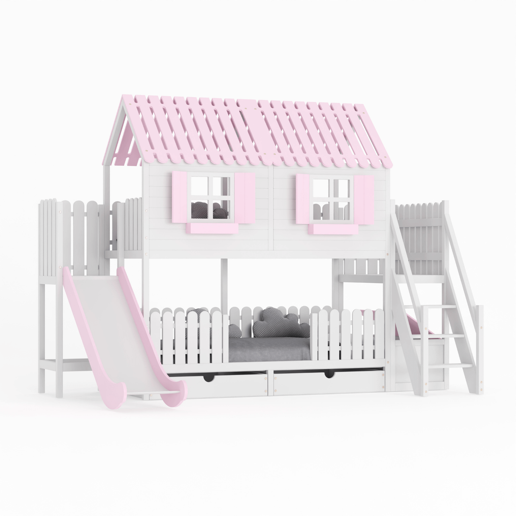 Kinderbett Hausbett Etagenbett für Kinder - Nuri - LeoBabys