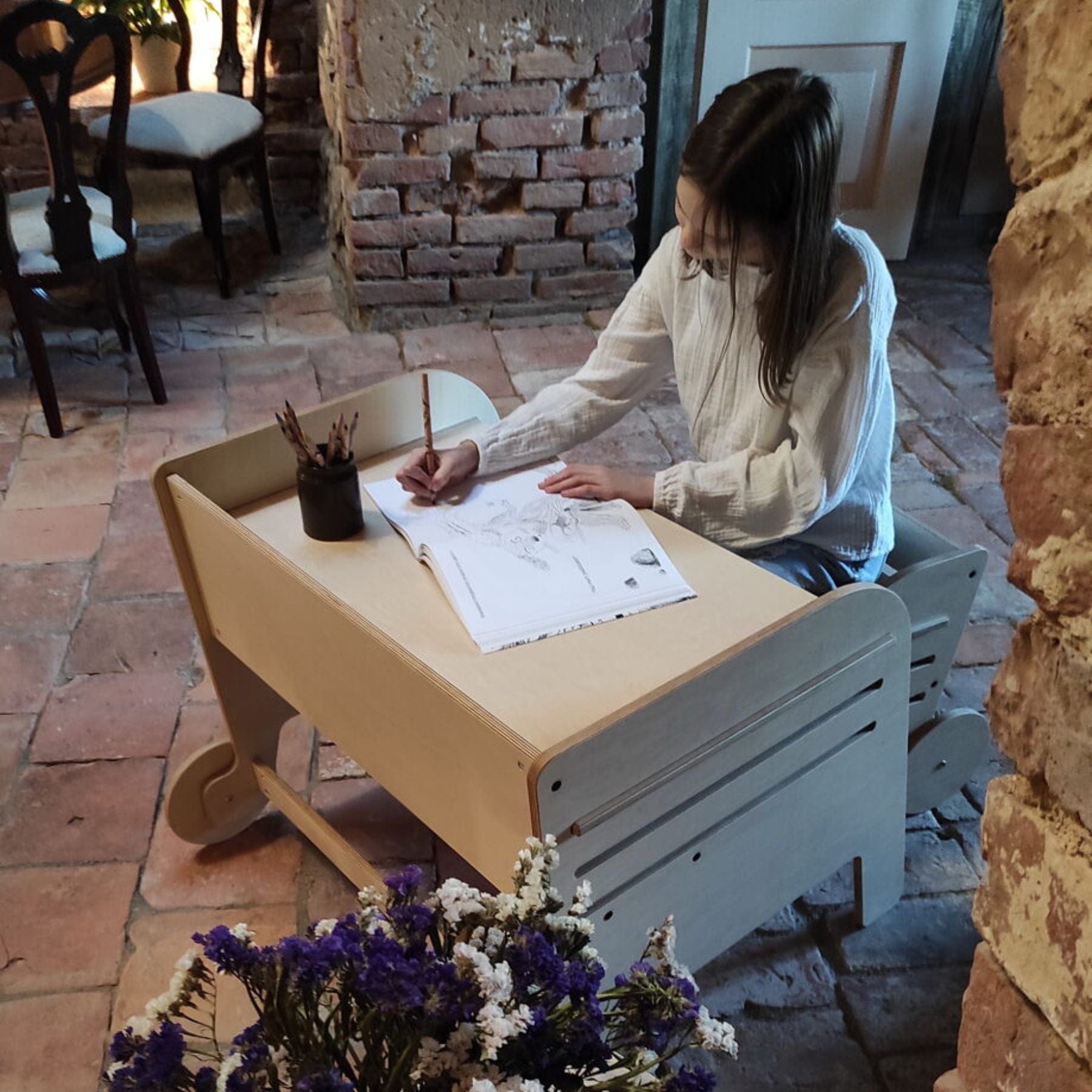 Kinderschreibtisch Höhenverstellbar Stuhl - LeoBabys