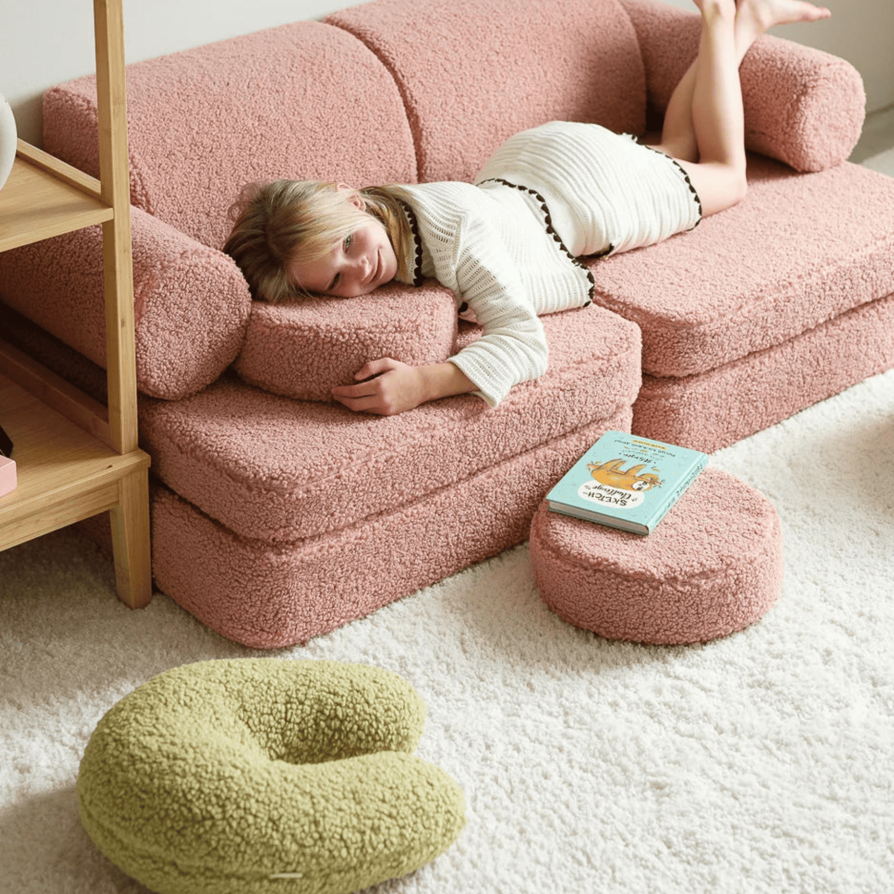 Kissen in U-Form aus Teddy Polster Kinderkissen I wigiwama - LeoBabys