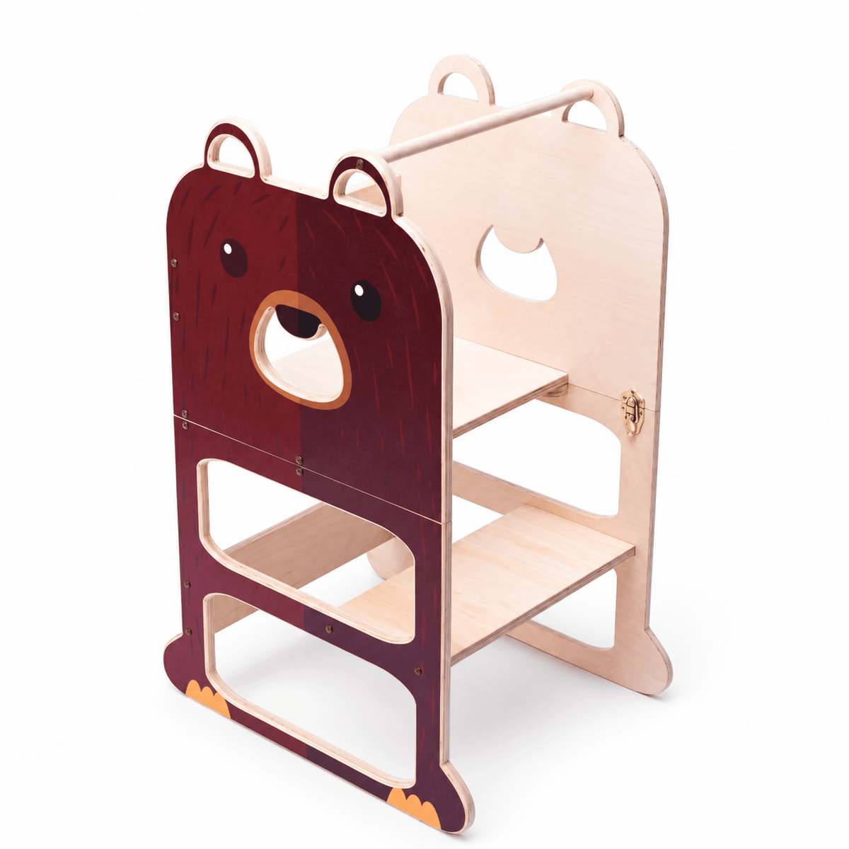 Learning Tower Lernturm für zwei Kinder Wandelbar Montessori Holz Bio Natürlich - LeoBabys