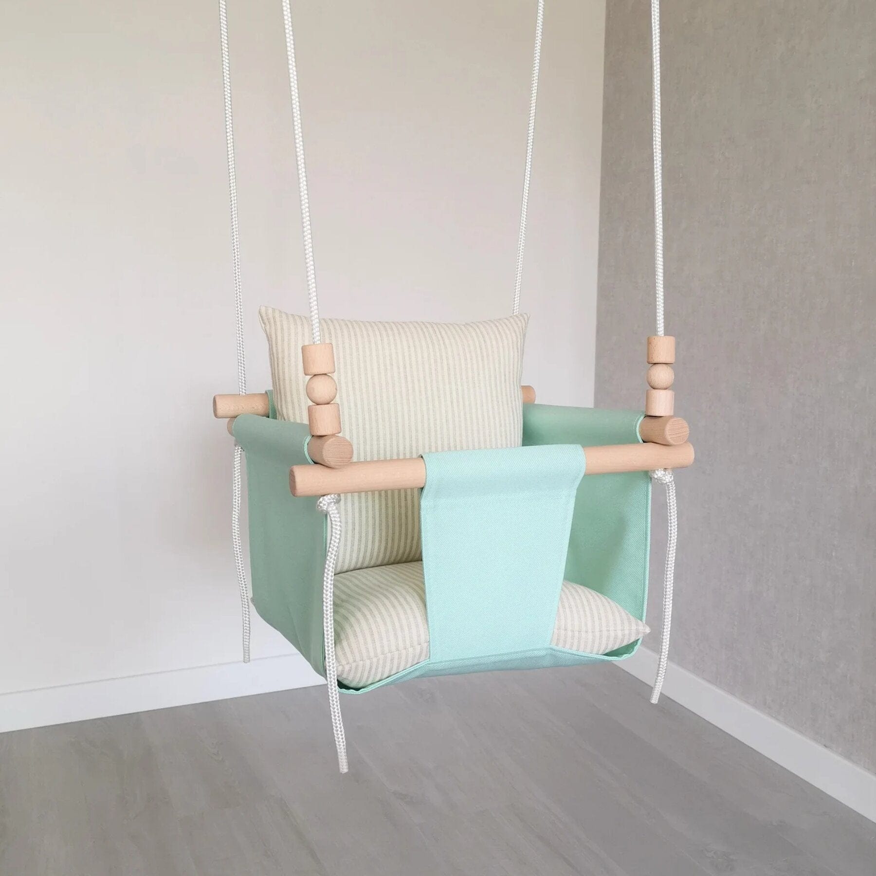 Babyschaukel Mint Beige - LeoBabys