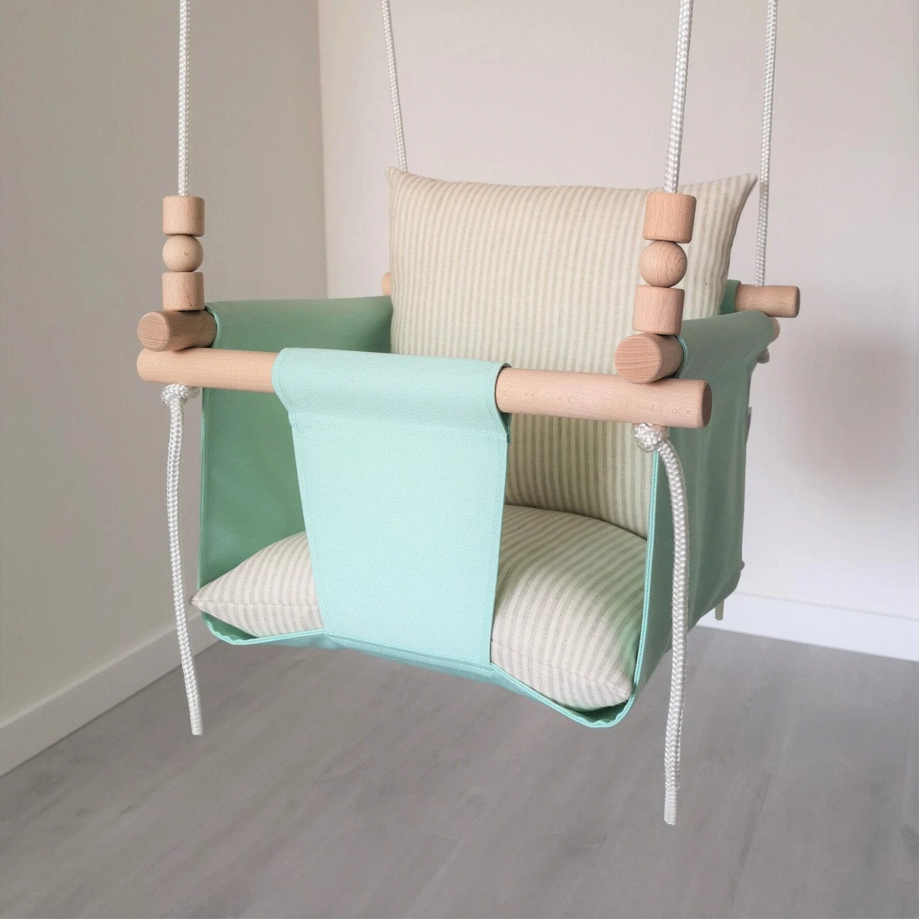 Babyschaukel Mint Beige - LeoBabys