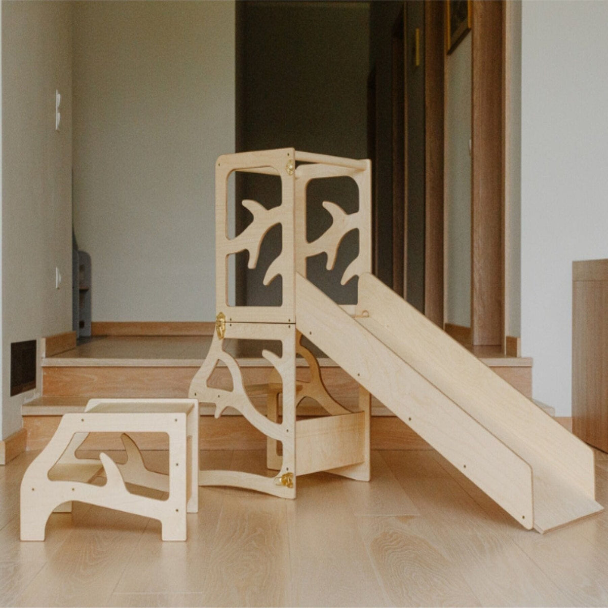 Learning Tower Lernturm für Kinder Montessori Mehrzweck Lernturm wandelbarer aus Holz