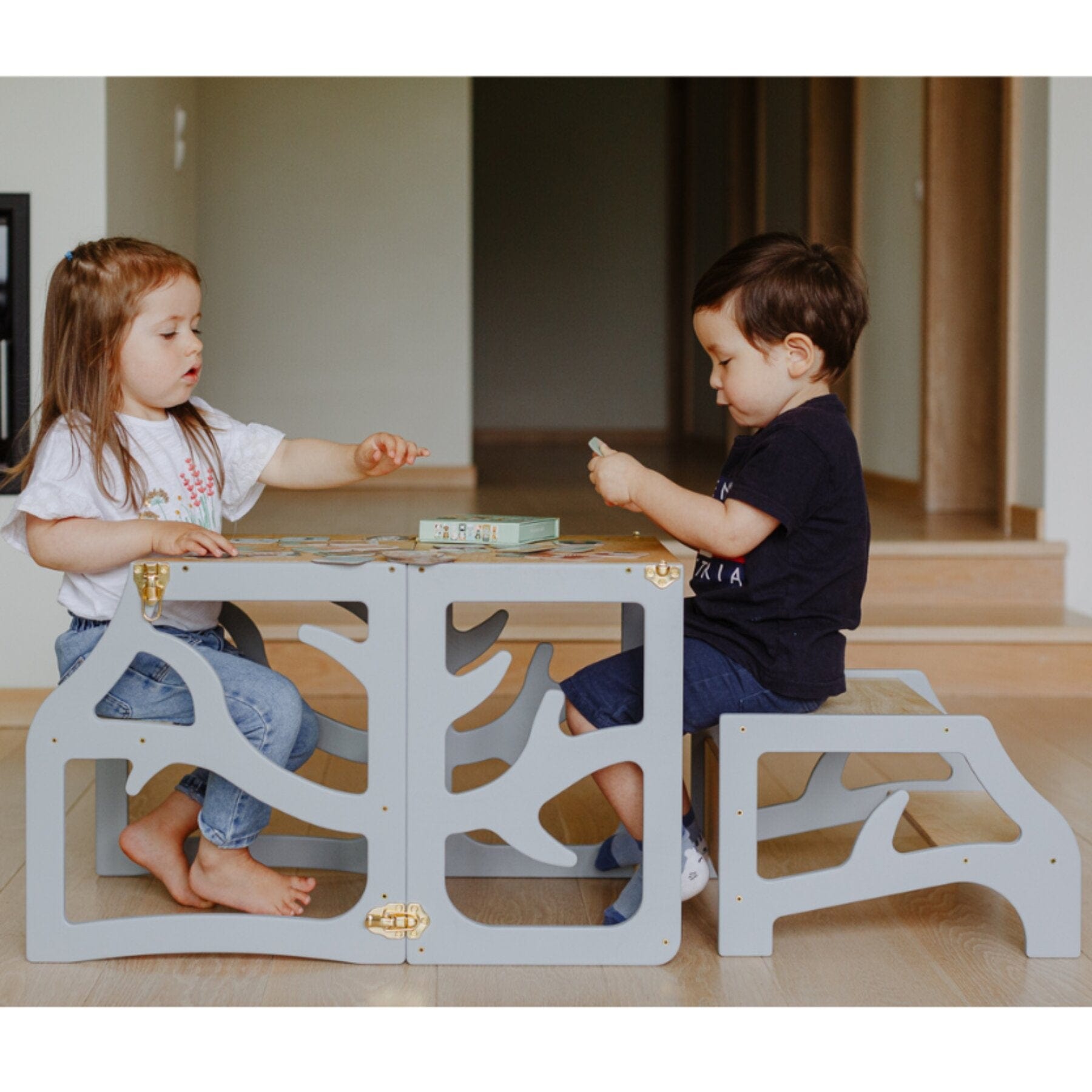 3in1 Lernturm Learning Tower - Lernturm mit Rutsche und Tritthocker - LeoBabys