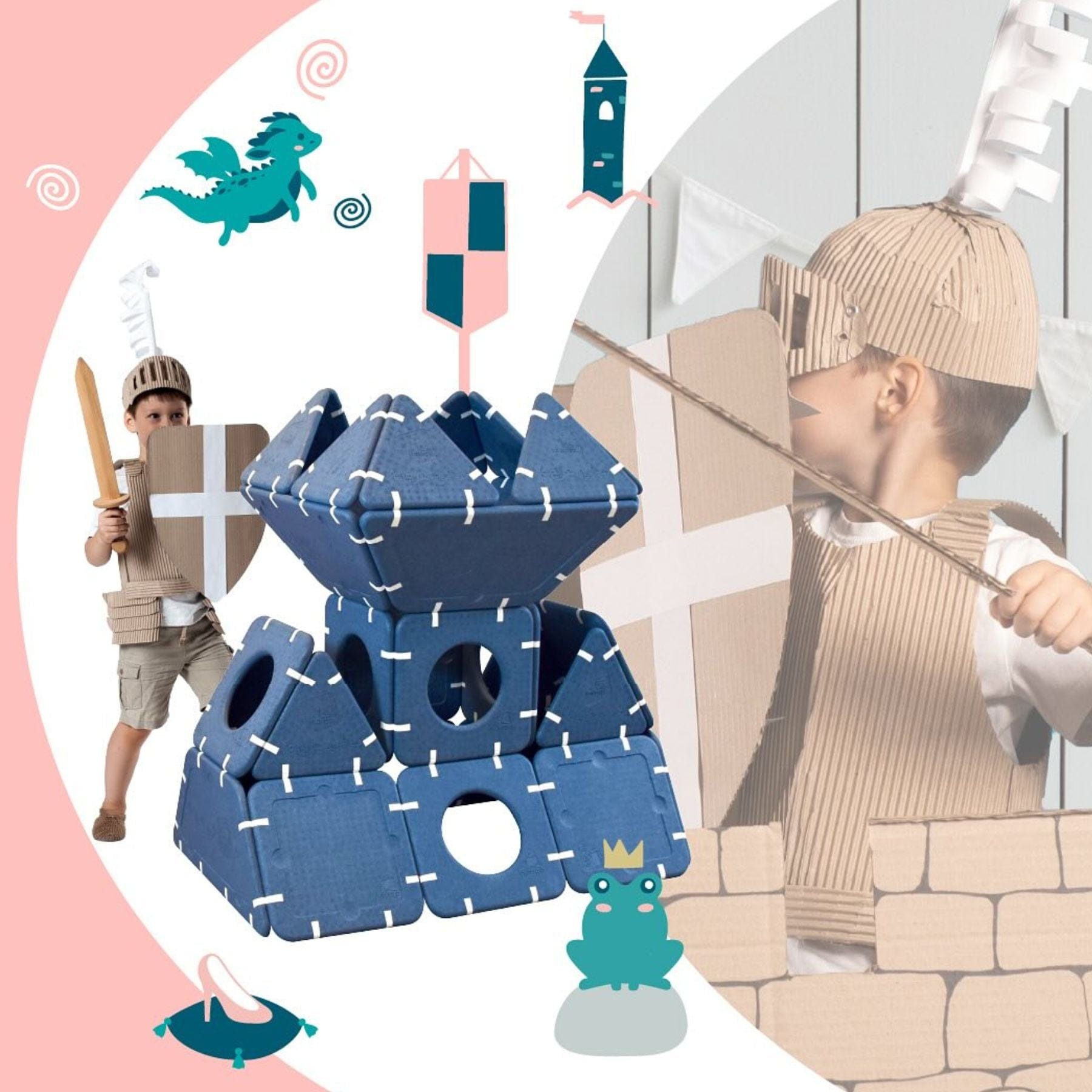 Magnetische Riesenbausteine - Magnetbaukasten-Set 30-teilig