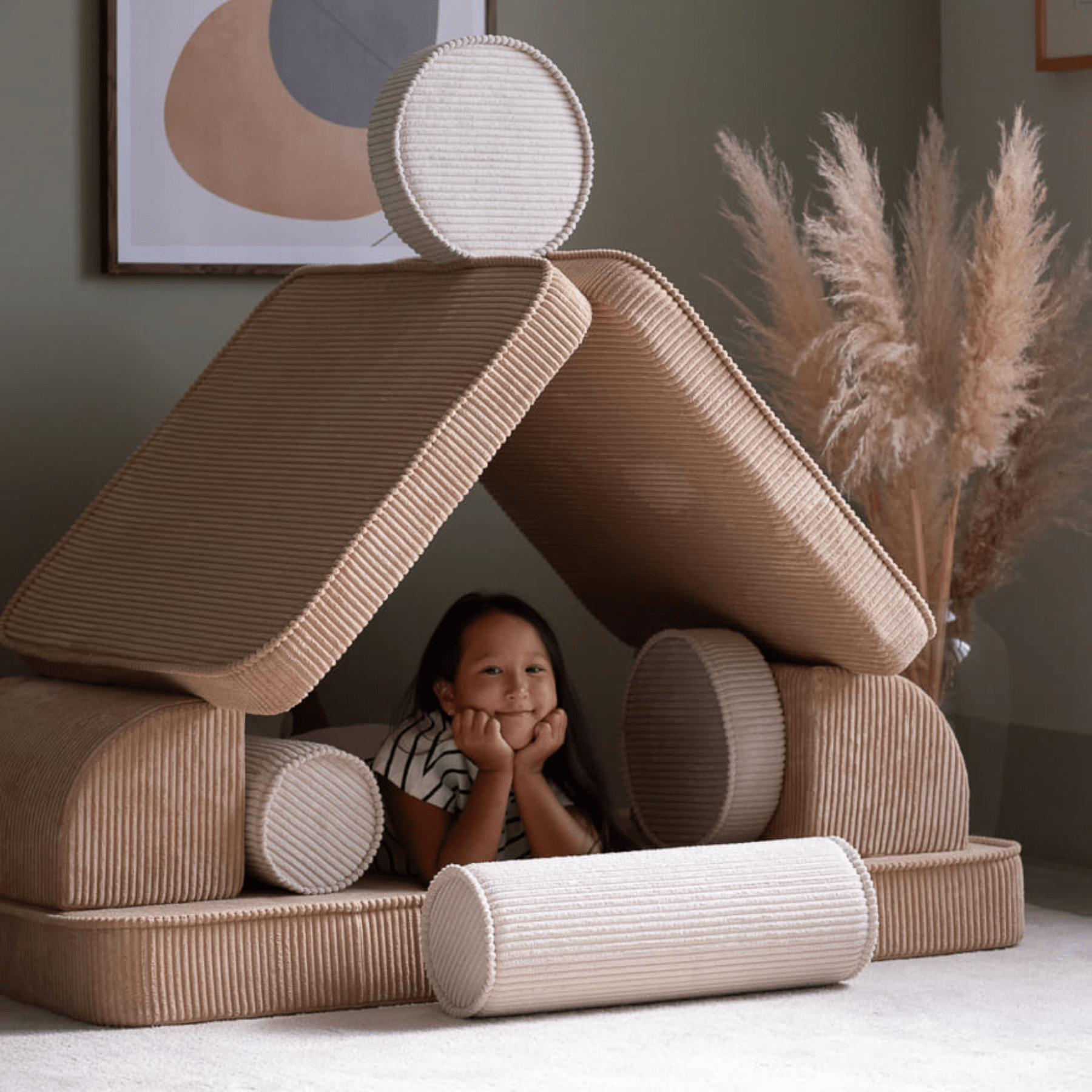 Modulares Kinder-Spielsofa Kindersofa aus Cord I wigiwama - LeoBabys