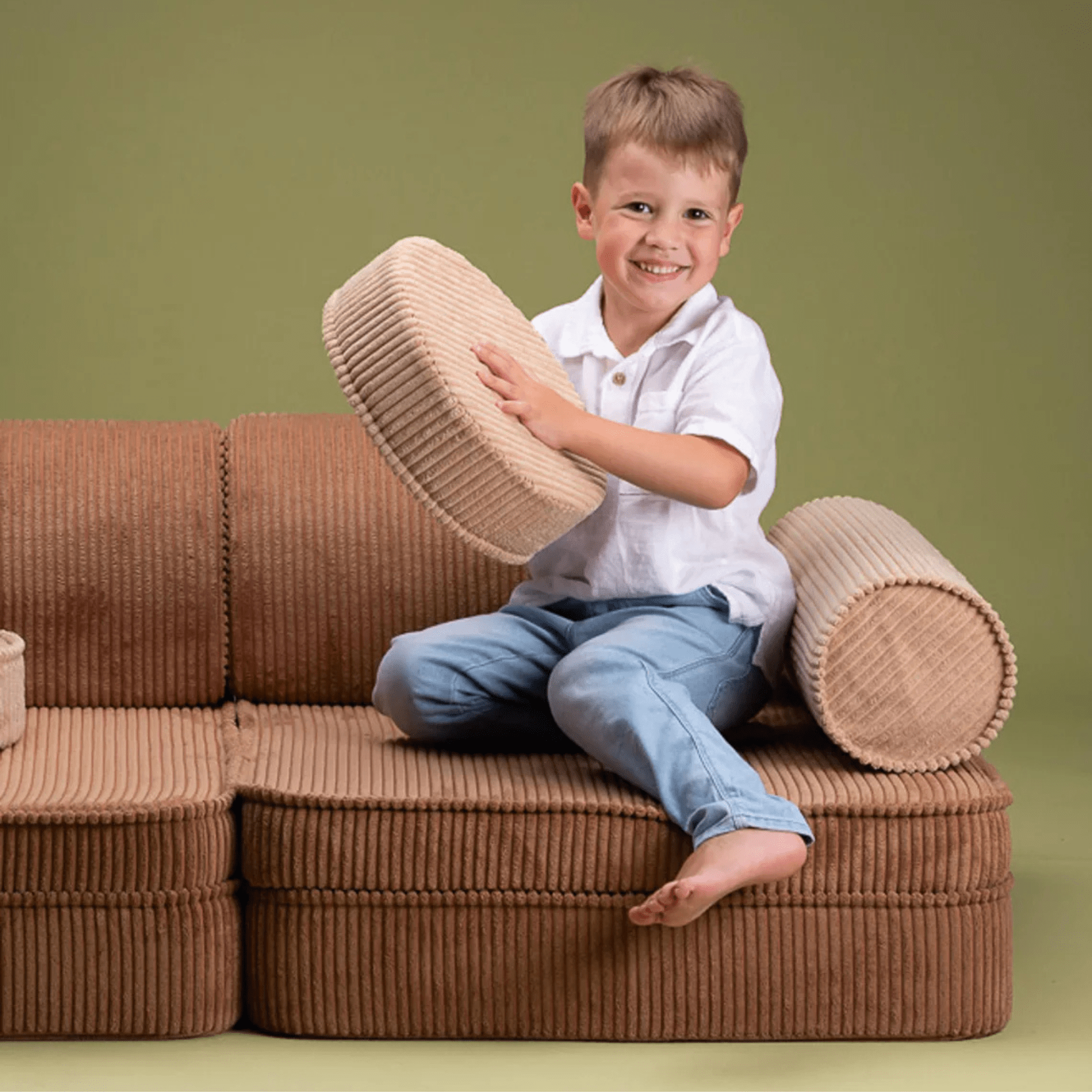 Modulares Kinder-Spielsofa Kindersofa aus Cord I wigiwama - LeoBabys