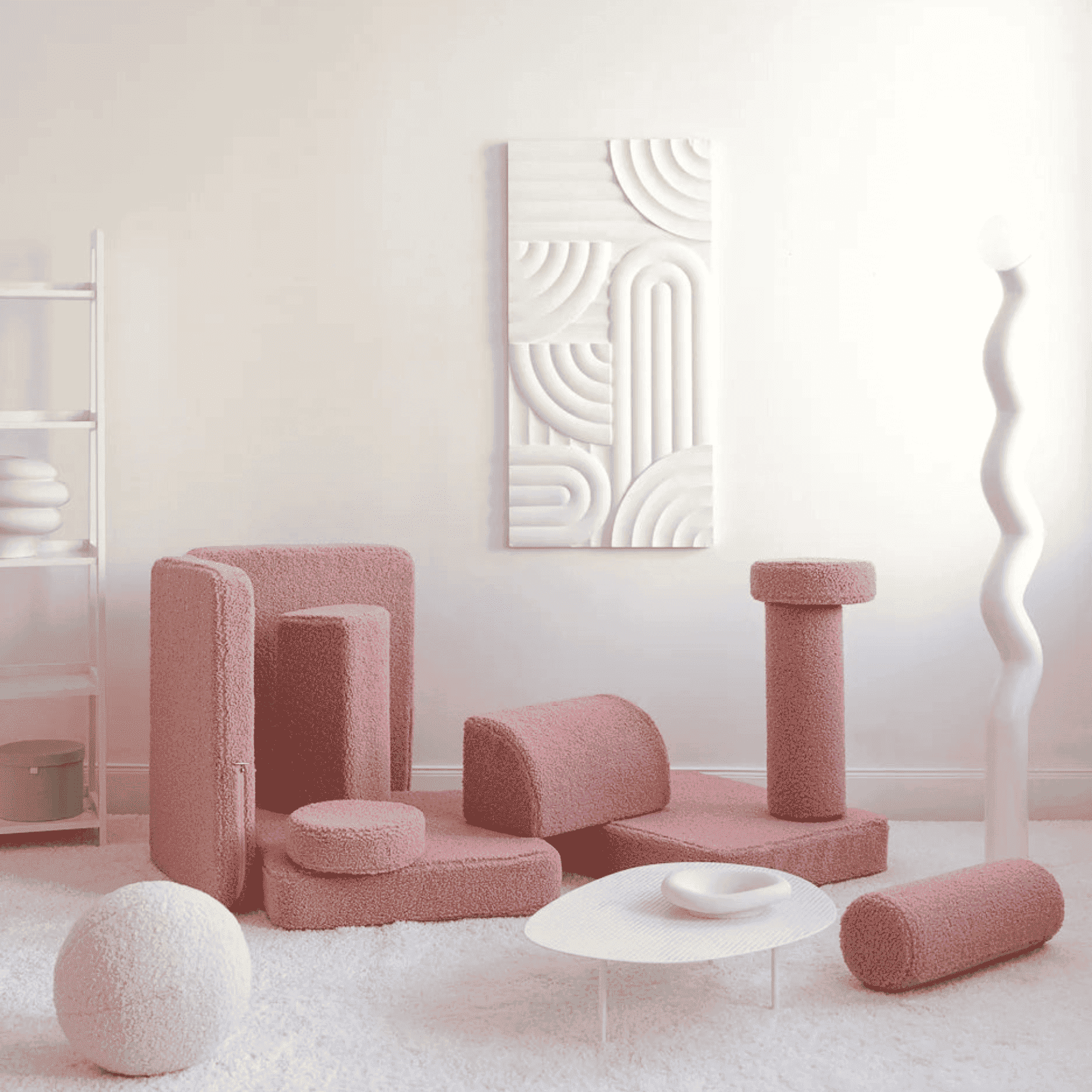 Modulares Kinder-Spielsofa Kindersofa aus Teddy I wigiwama - LeoBabys