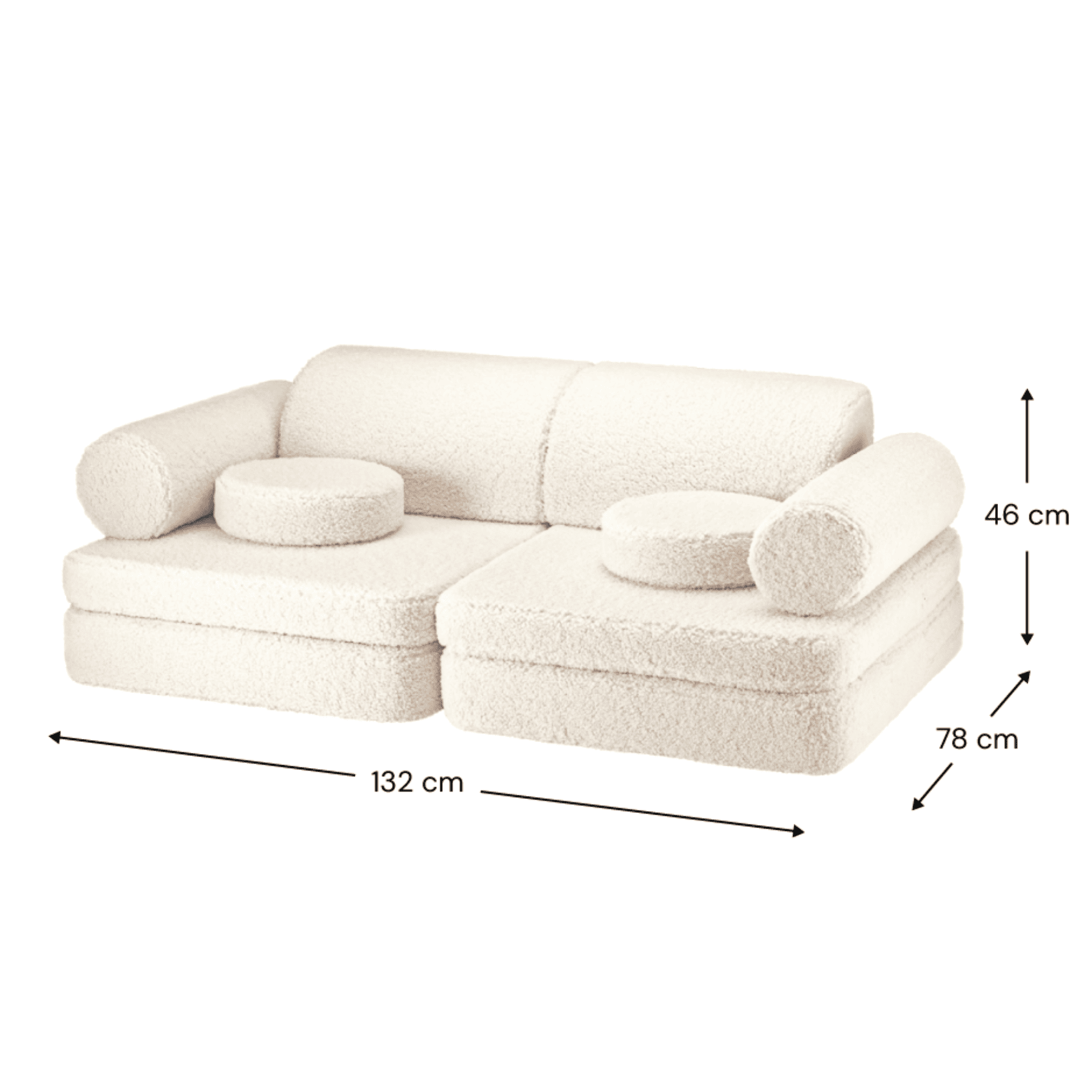 Modulares Kinder-Spielsofa Kindersofa aus Teddy I wigiwama - LeoBabys