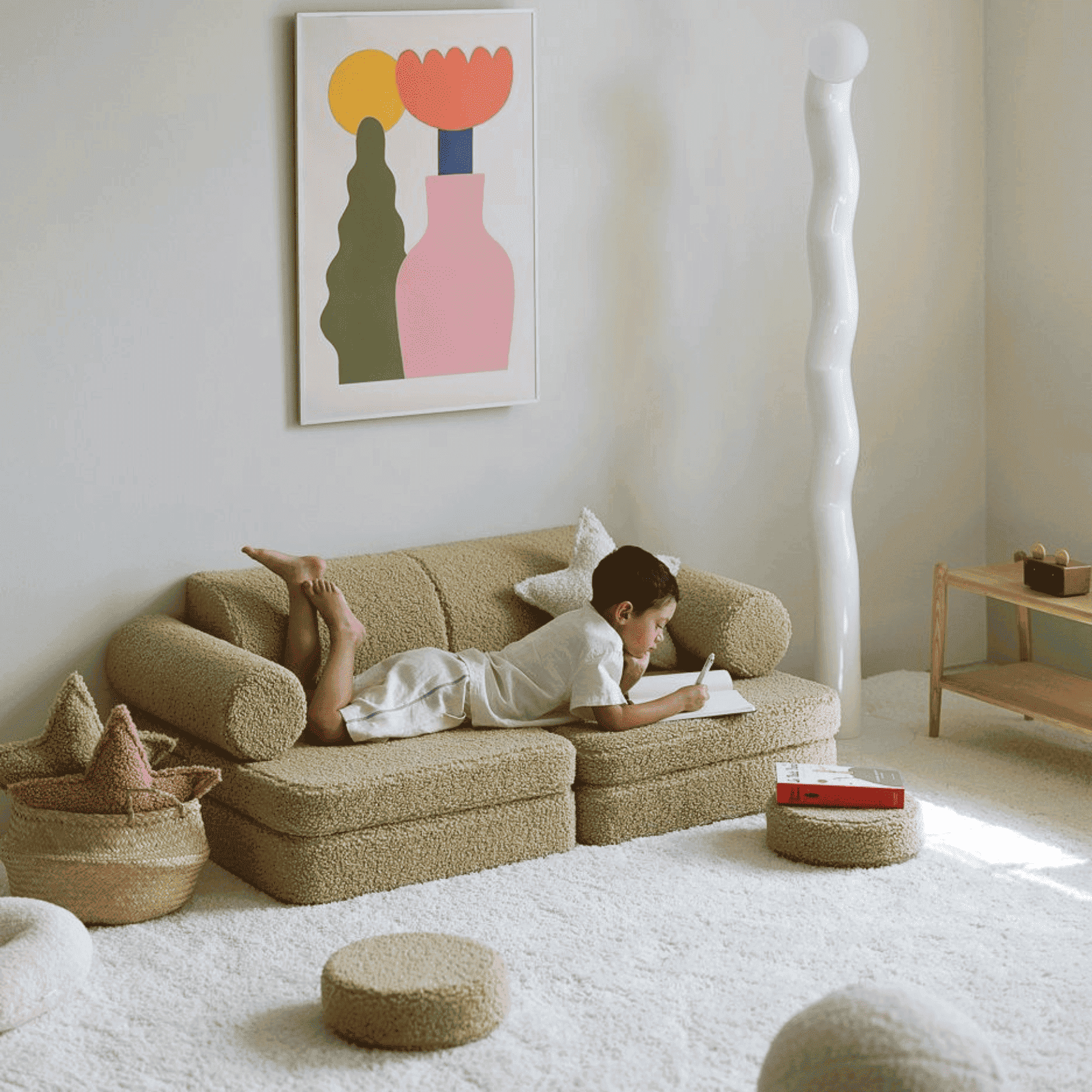 Modulares Kinder-Spielsofa Kindersofa aus Teddy I wigiwama - LeoBabys