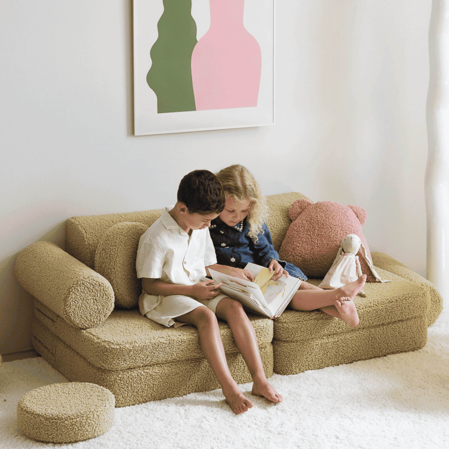 Modulares Kinder-Spielsofa Kindersofa aus Teddy I wigiwama - LeoBabys