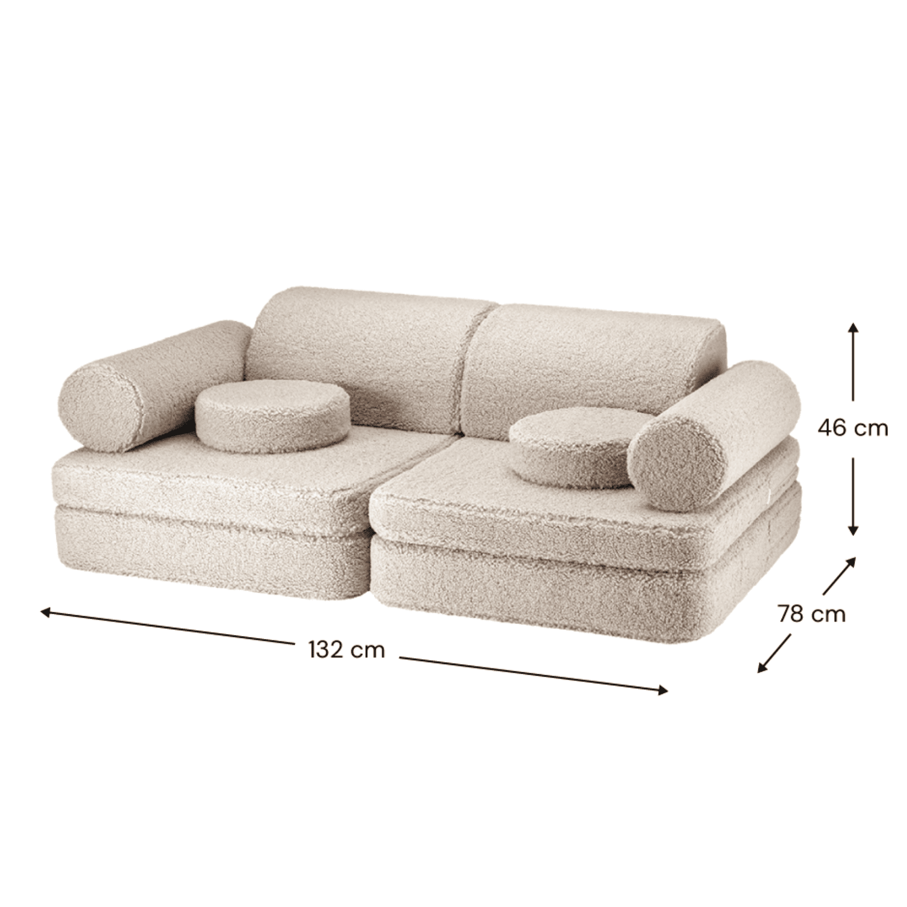 Modulares Kinder-Spielsofa Kindersofa aus Teddy I wigiwama - LeoBabys