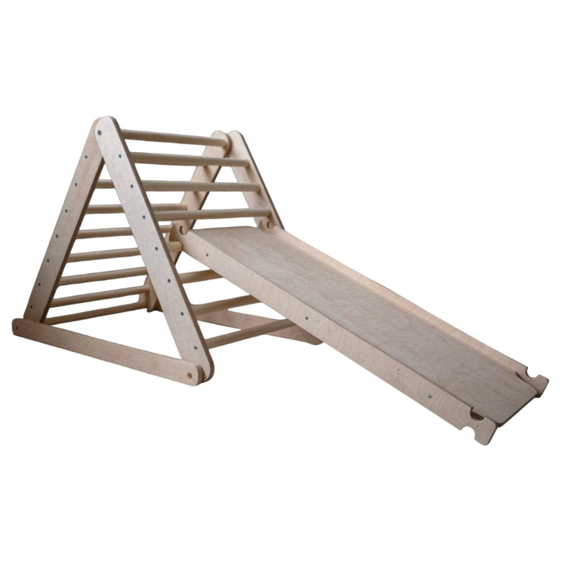 Pikler Dreieck Set mit optionalem Kletterbogen, Kletter- und Rutschrampe - LeoBabys