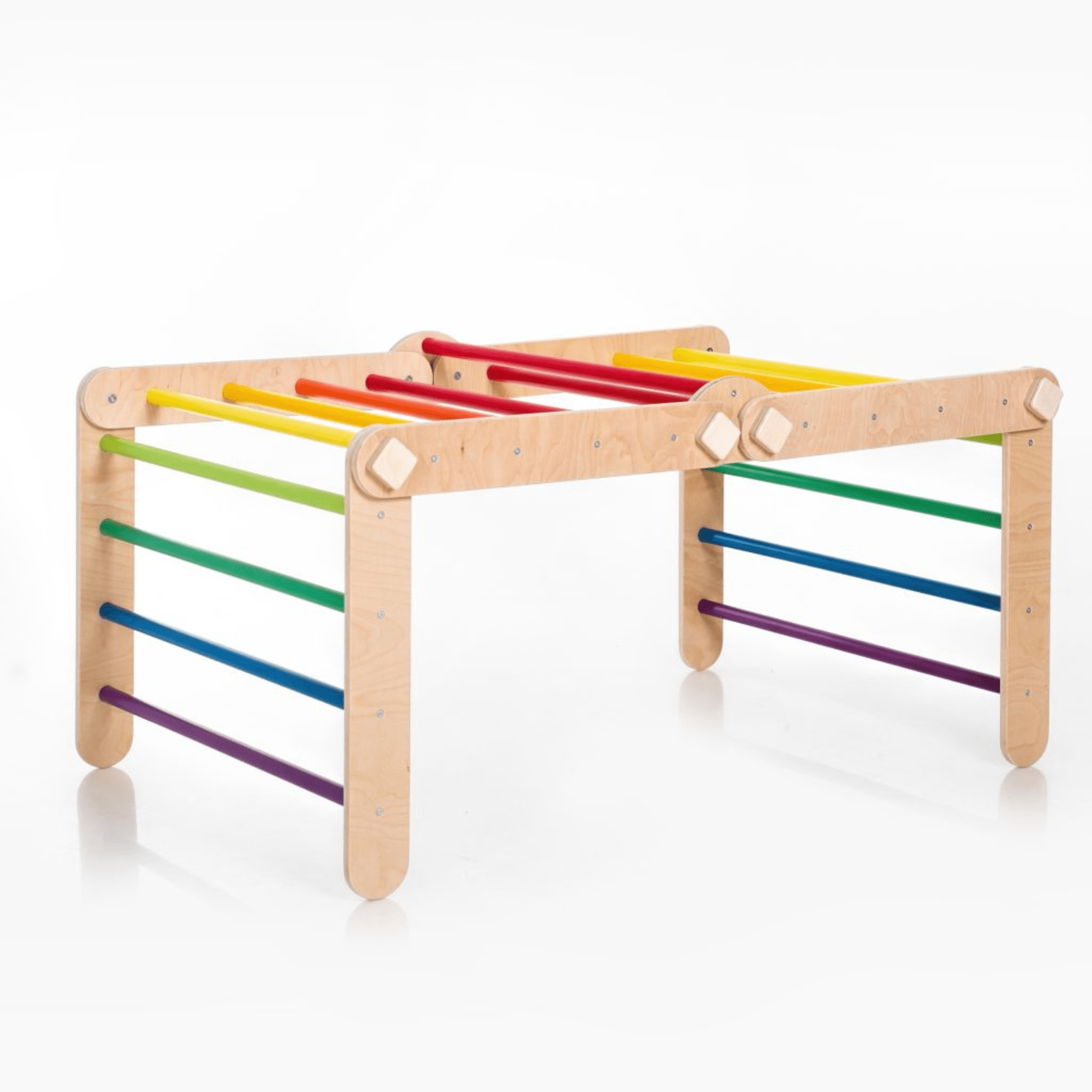 Pikler Dreieck Set Bunt – 4-in-1 Motorik-Kletterbaukasten - LeoBabys