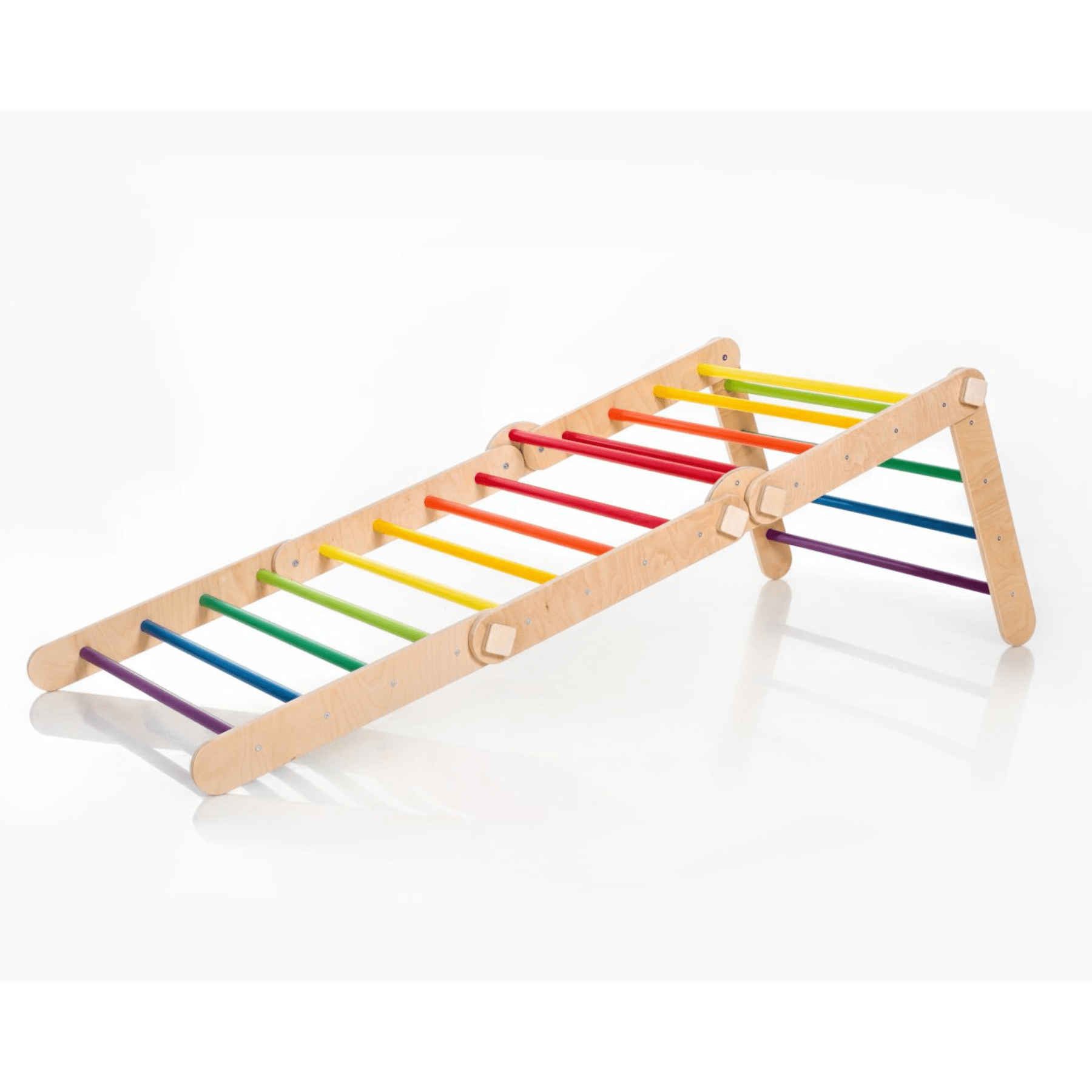 Pikler Dreieck Set Bunt – 4-in-1 Motorik-Kletterbaukasten - LeoBabys