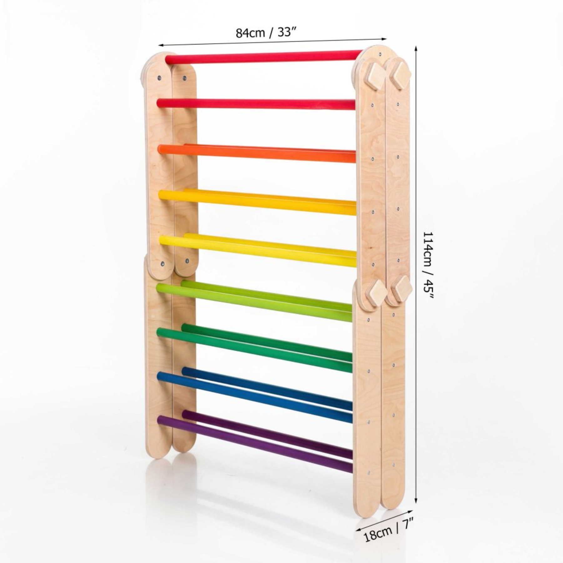 Pikler Triangle Climbing Triangle Climbing Frame Foldable Bio Convertible Rainbow