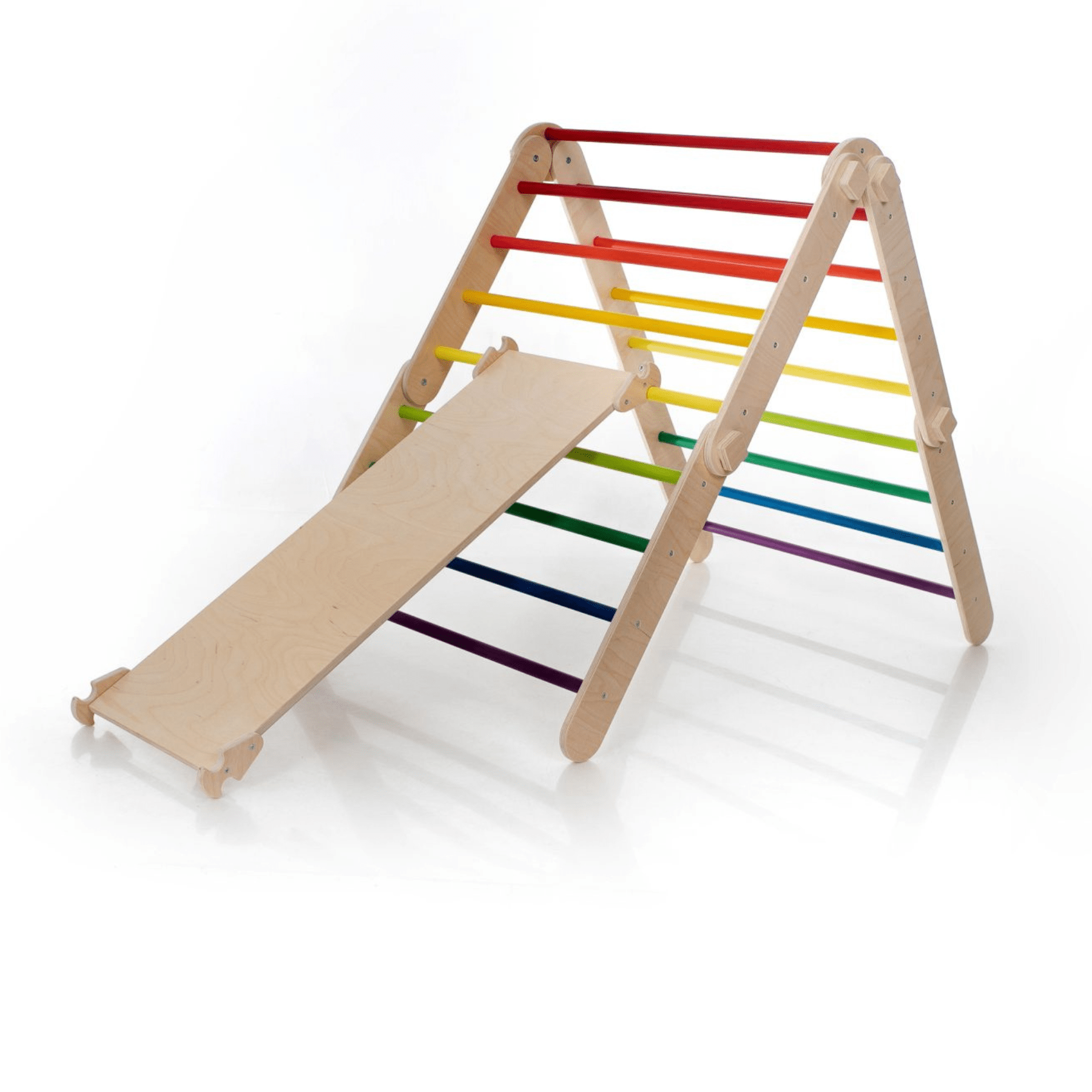 Pikler Dreieck Set Bunt – 4-in-1 Motorik-Kletterbaukasten - LeoBabys