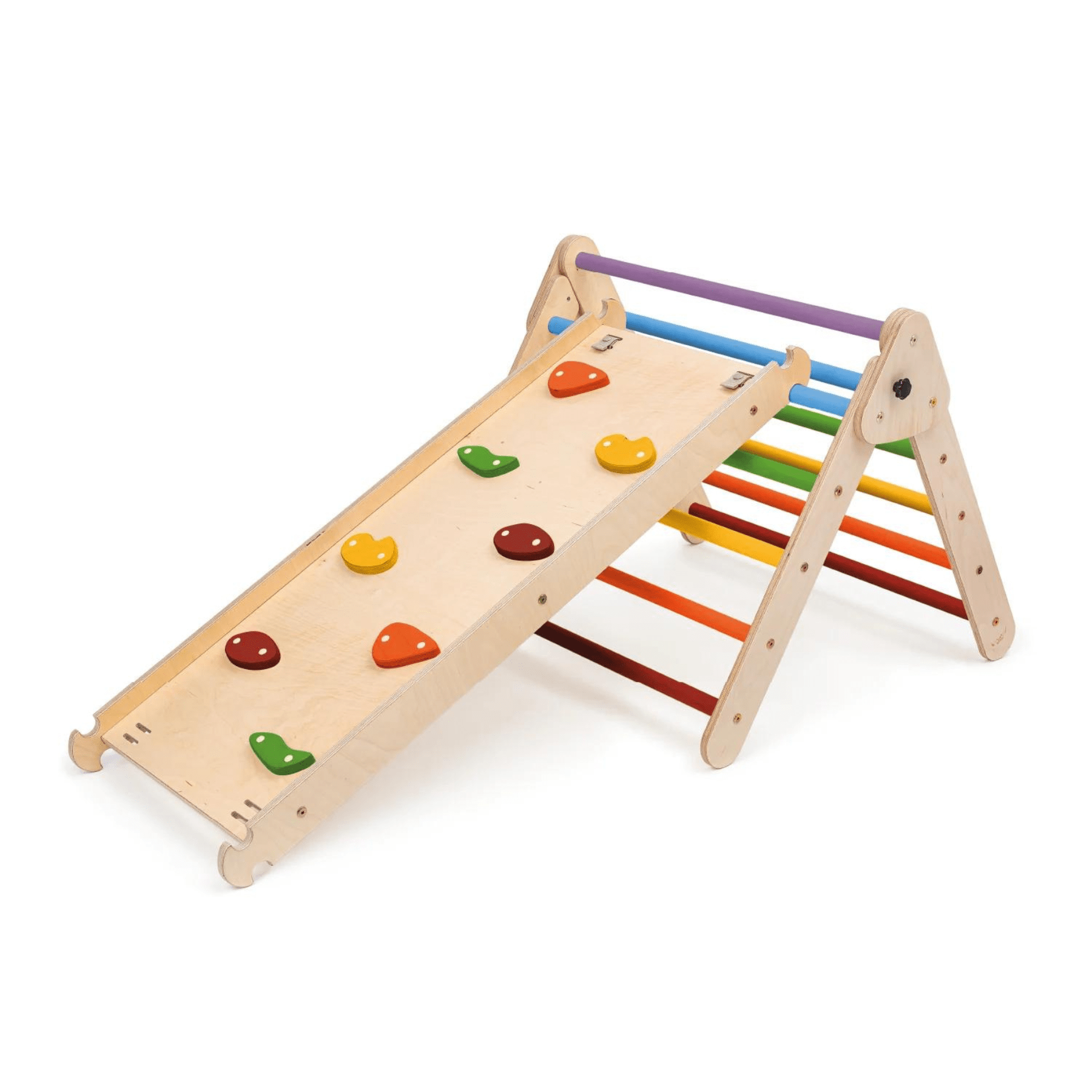 Pikler Dreieck Kletterdreieck klappbar platzsparend erweiterbar mit Rampe/Rutsche oder Leiter - LeoBabys