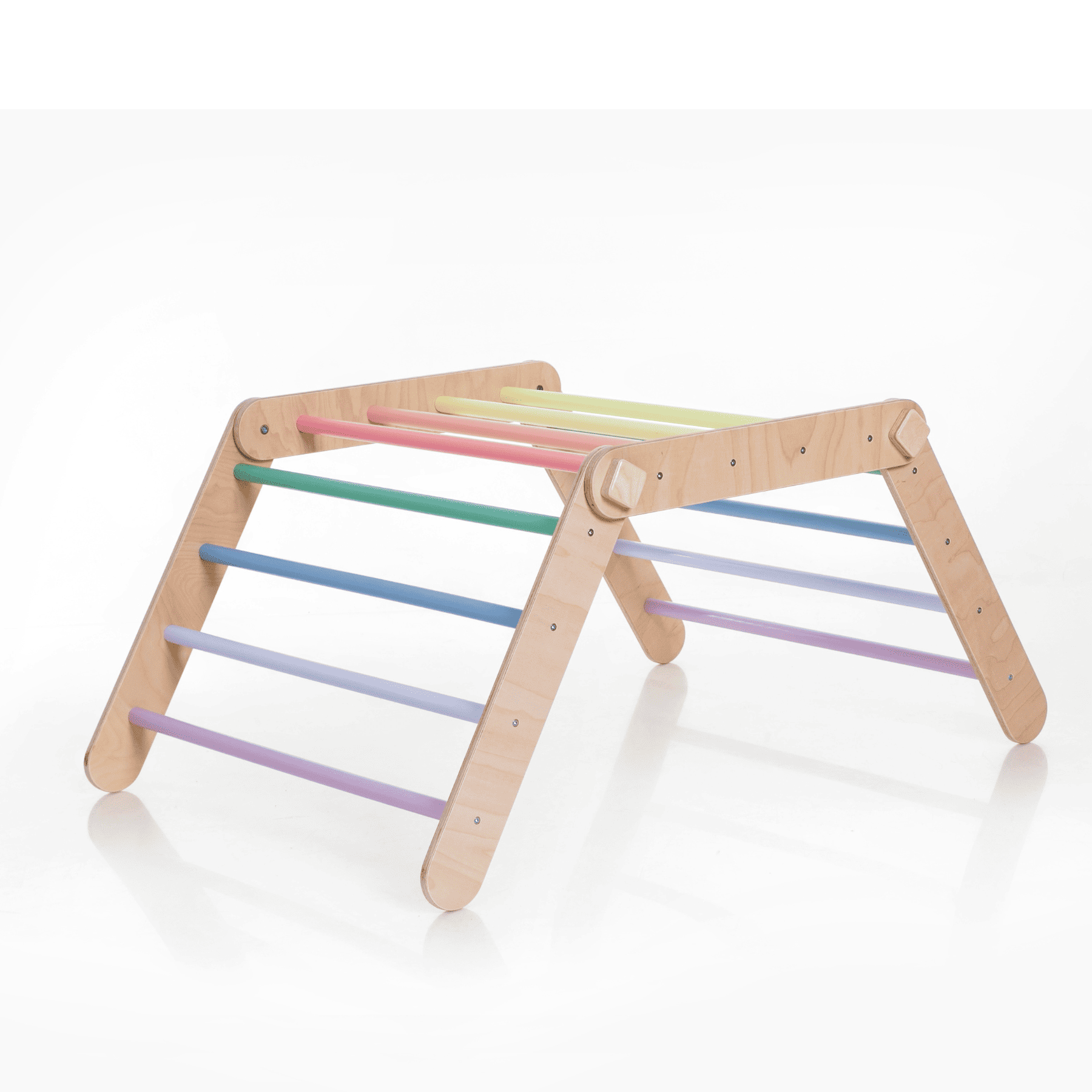 Pikler Dreieck Rutsche Pastell – 4-in-1 Motorik-Baukasten - LeoBabys
