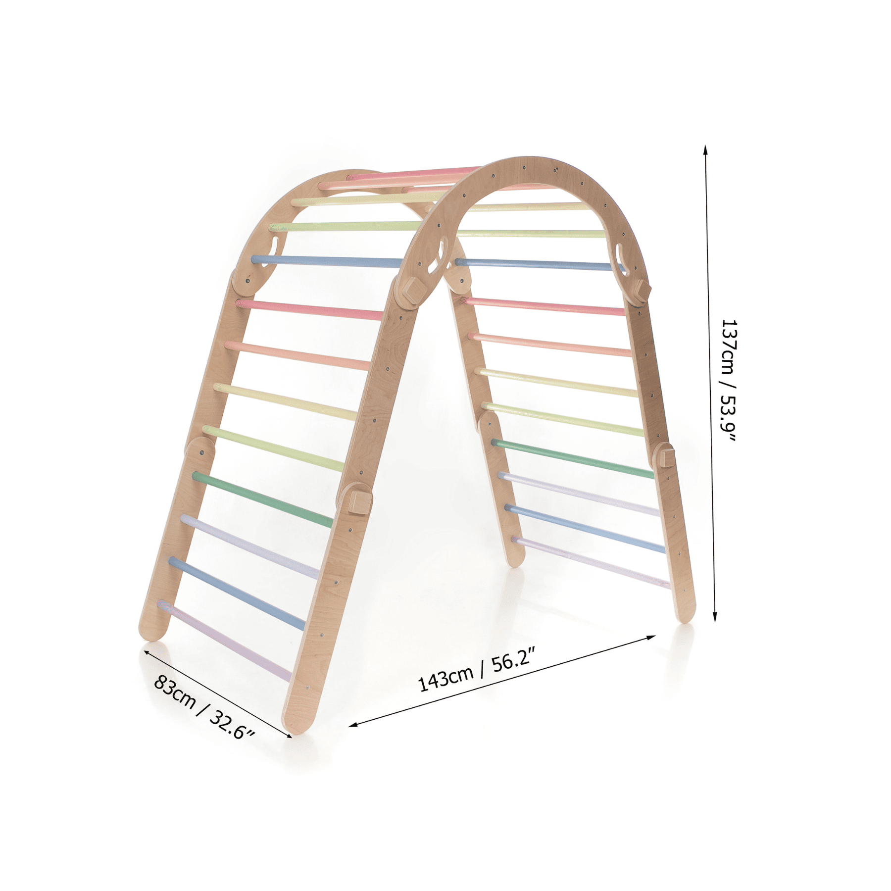 Pikler Dreieck Rutsche Pastell – 4-in-1 Motorik-Baukasten - LeoBabys