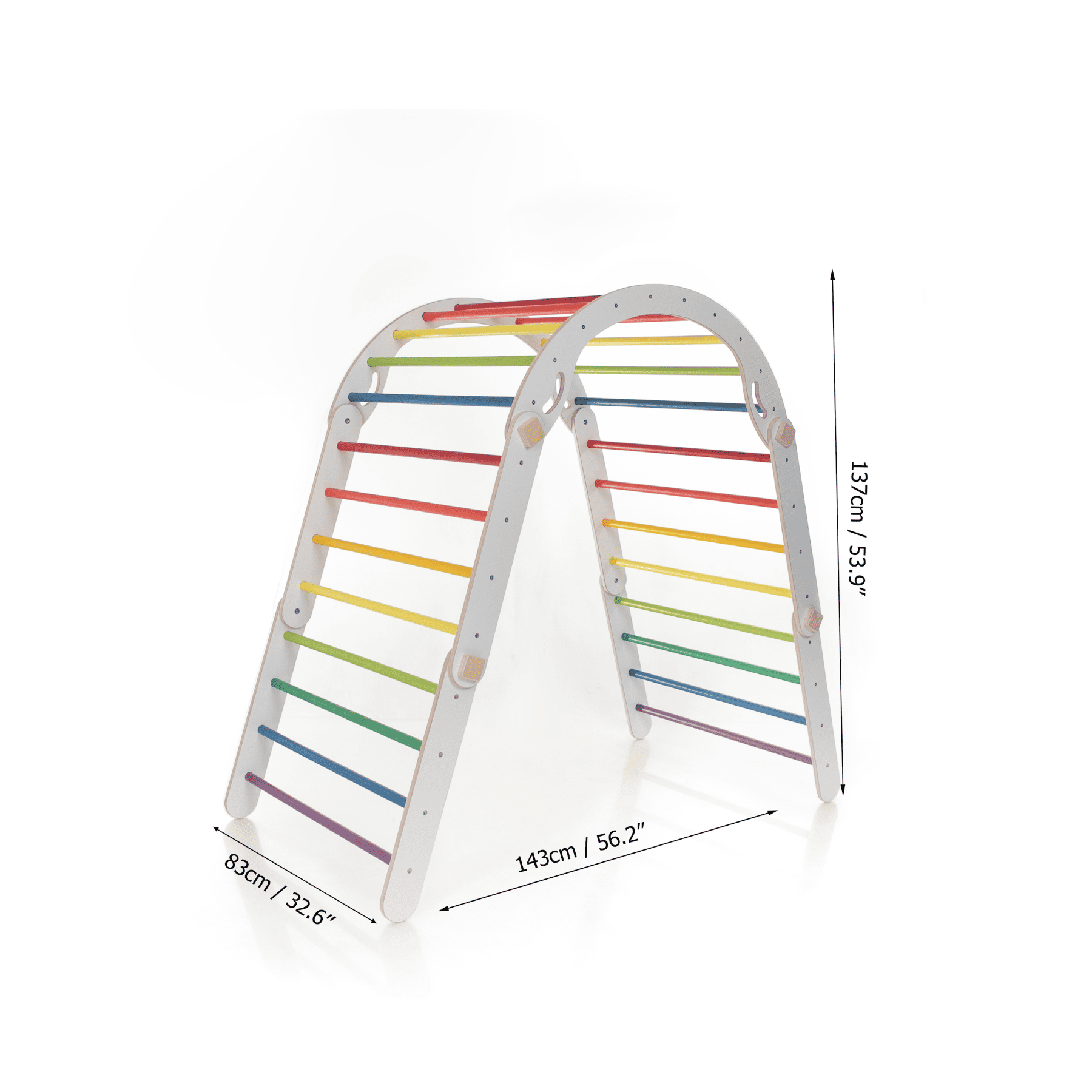 Pikler Dreieck Rutsche Wandelbar Bunt – 4-in-1 verstellbares Motorik-Kletterset - LeoBabys