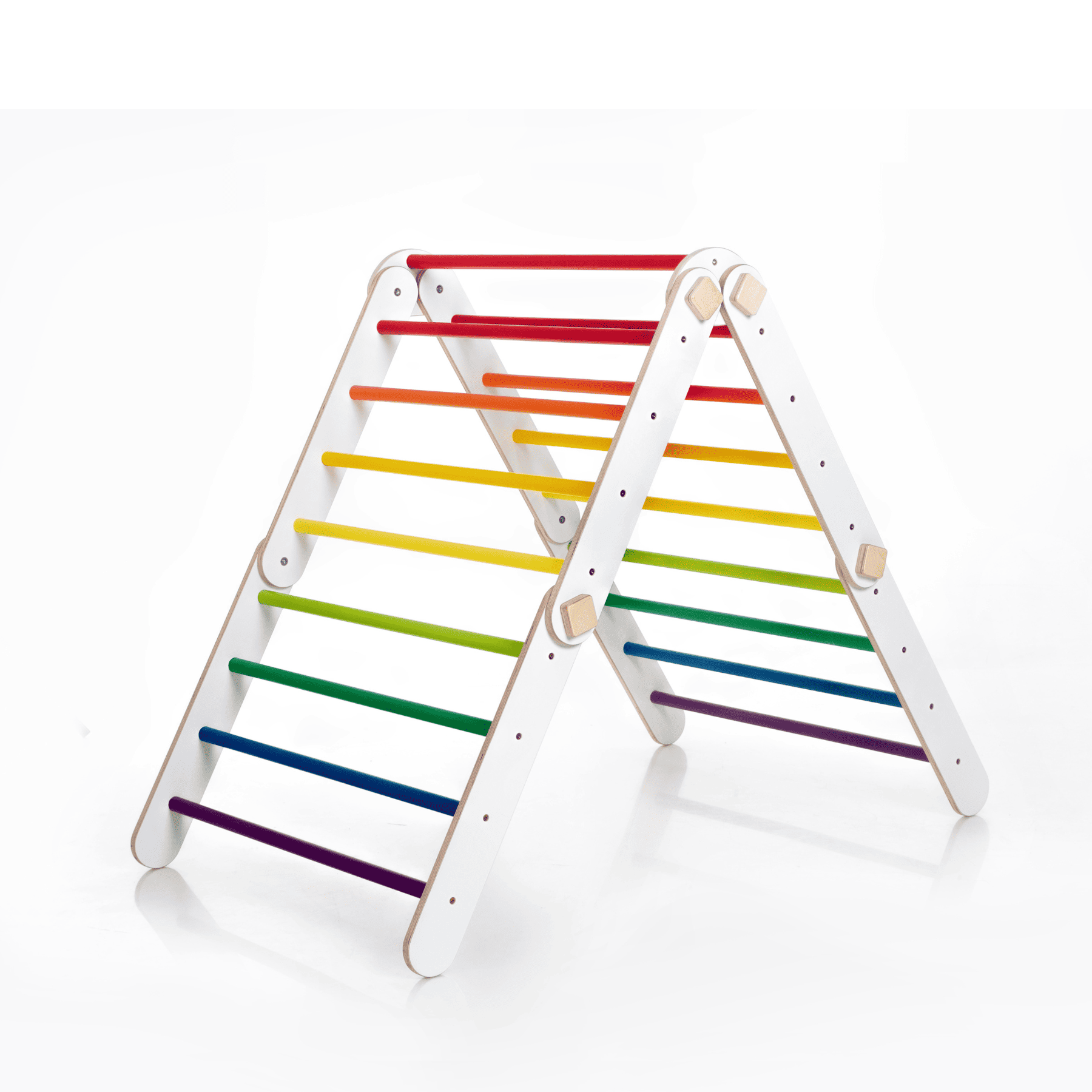 Pikler Dreieck Rutsche Wandelbar Bunt – 4-in-1 verstellbares Motorik-Kletterset - LeoBabys
