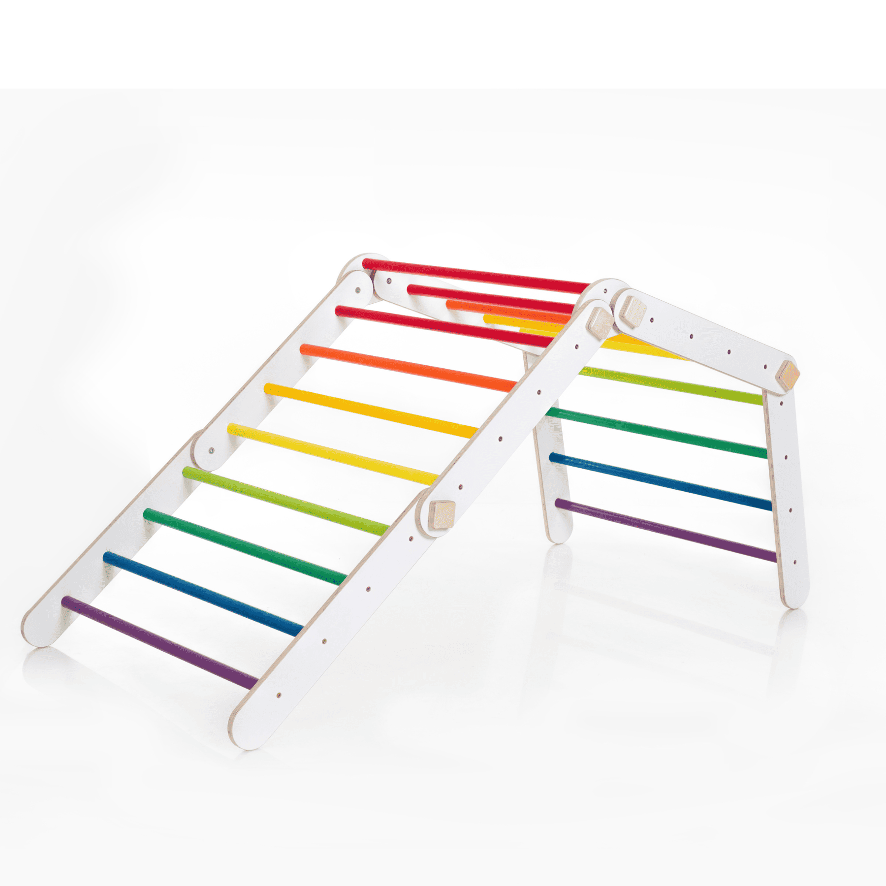Pikler Dreieck Rutsche Wandelbar Bunt – 4-in-1 verstellbares Motorik-Kletterset - LeoBabys