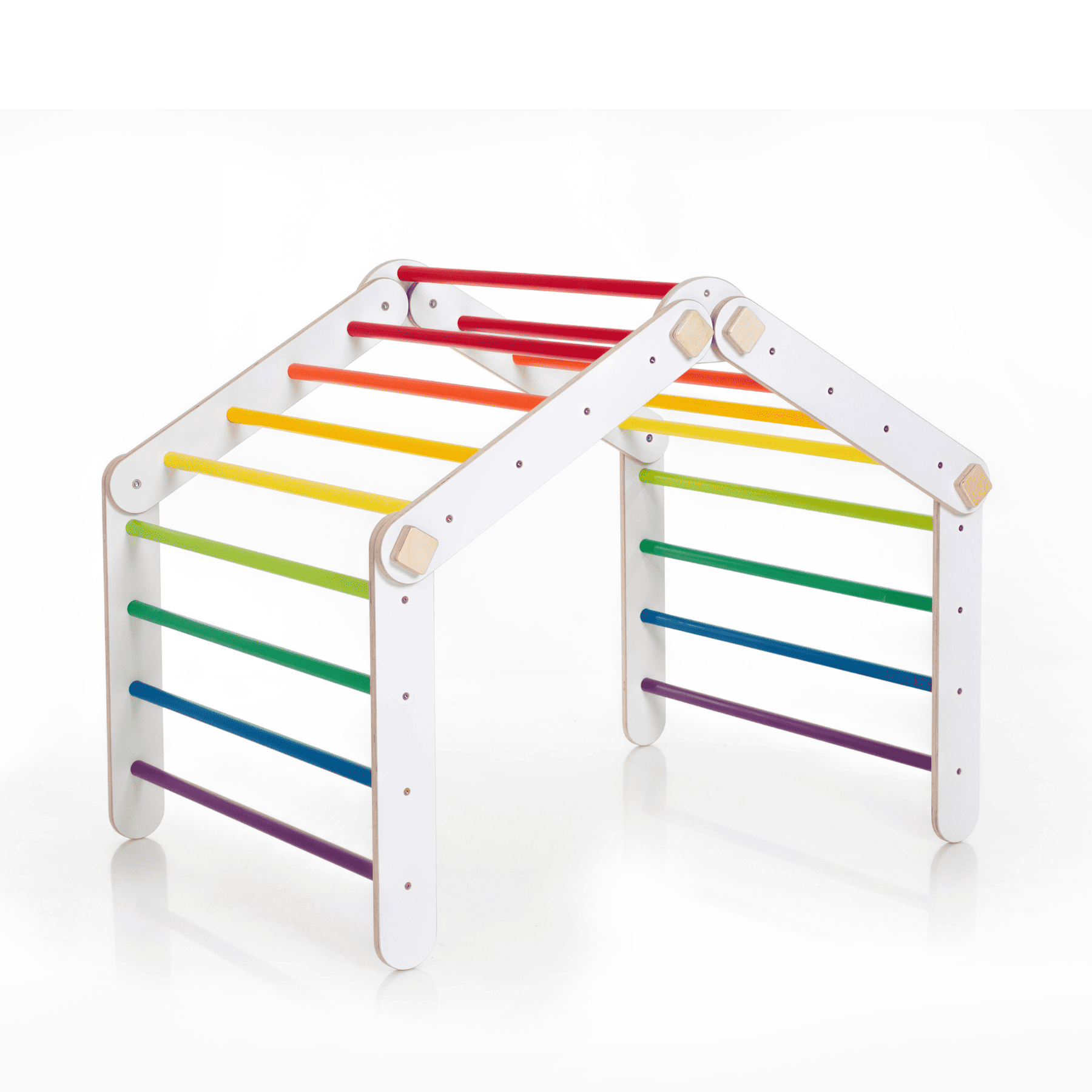 Pikler Dreieck Rutsche Wandelbar Bunt – 4-in-1 verstellbares Motorik-Kletterset - LeoBabys