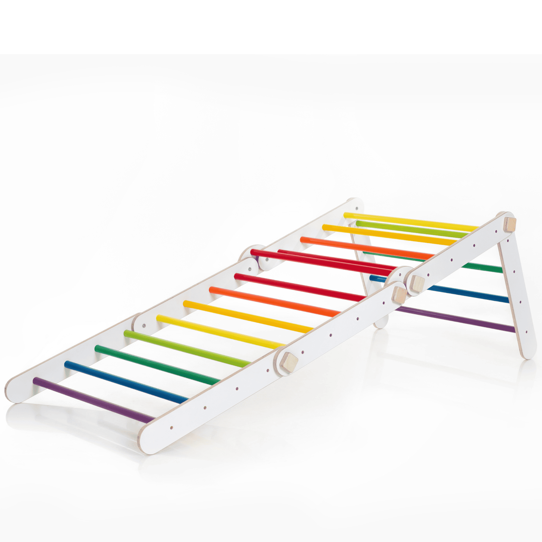 Pikler Dreieck Rutsche Wandelbar Bunt – 4-in-1 verstellbares Motorik-Kletterset - LeoBabys