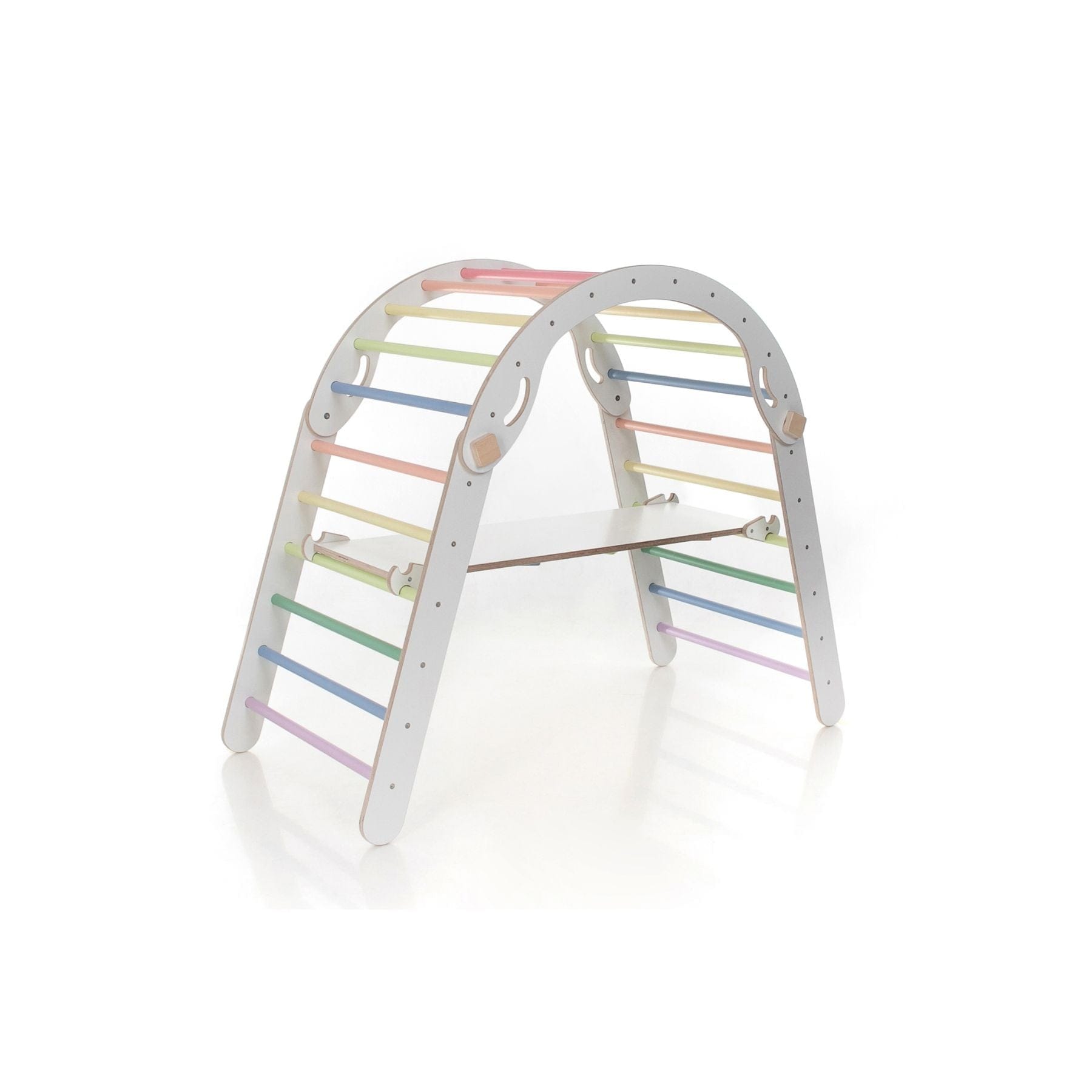 Pikler Dreieck Set Weiß & Pastell – 4-in-1 klappbar & modular erweiterbar - LeoBabys