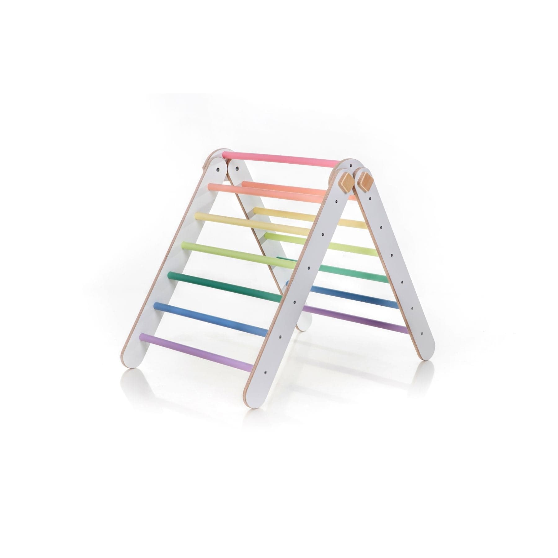 Pikler Dreieck Set Weiß & Pastell – 4-in-1 klappbar & modular erweiterbar - LeoBabys