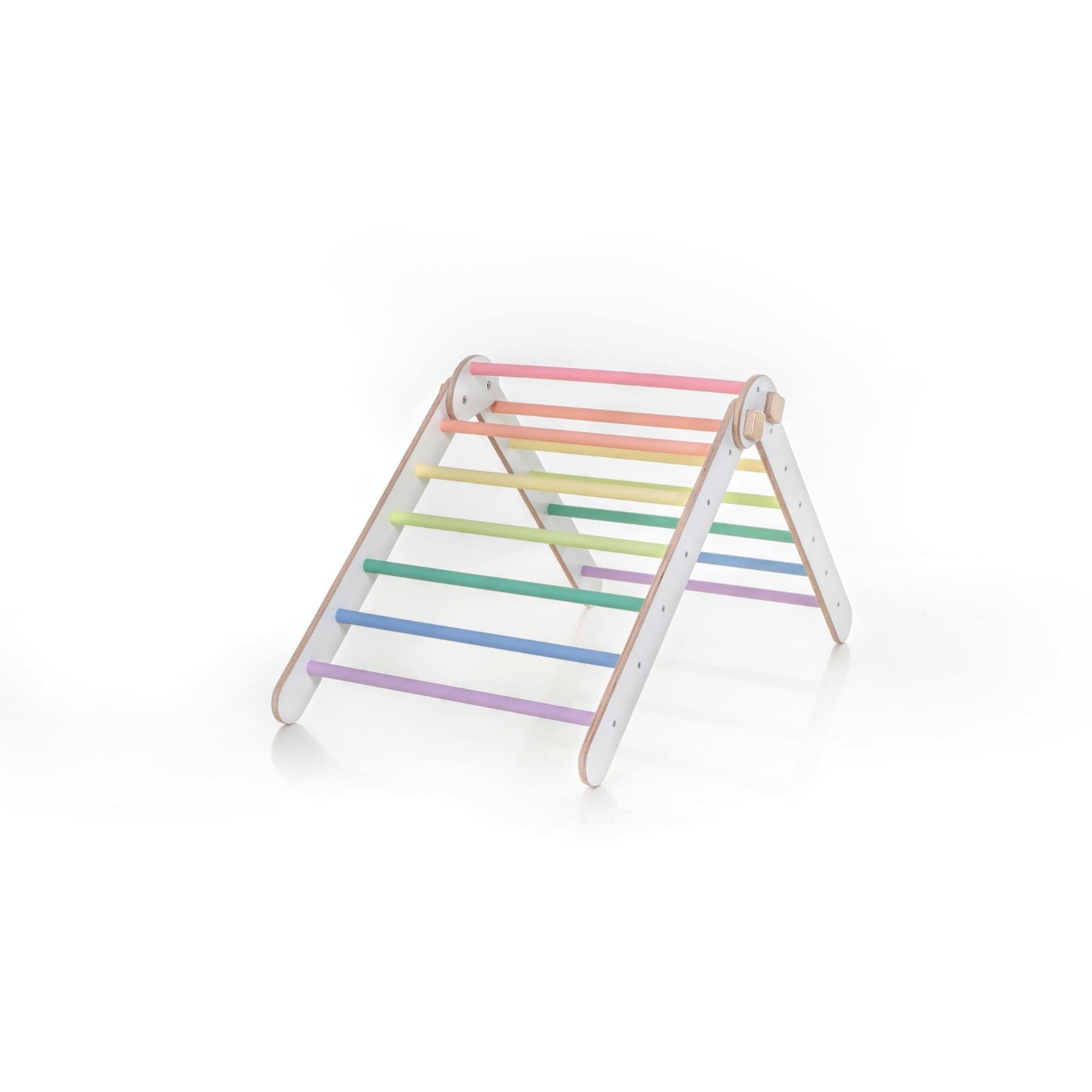 Pikler Dreieck Set Weiß & Pastell – 4-in-1 klappbar & modular erweiterbar - LeoBabys