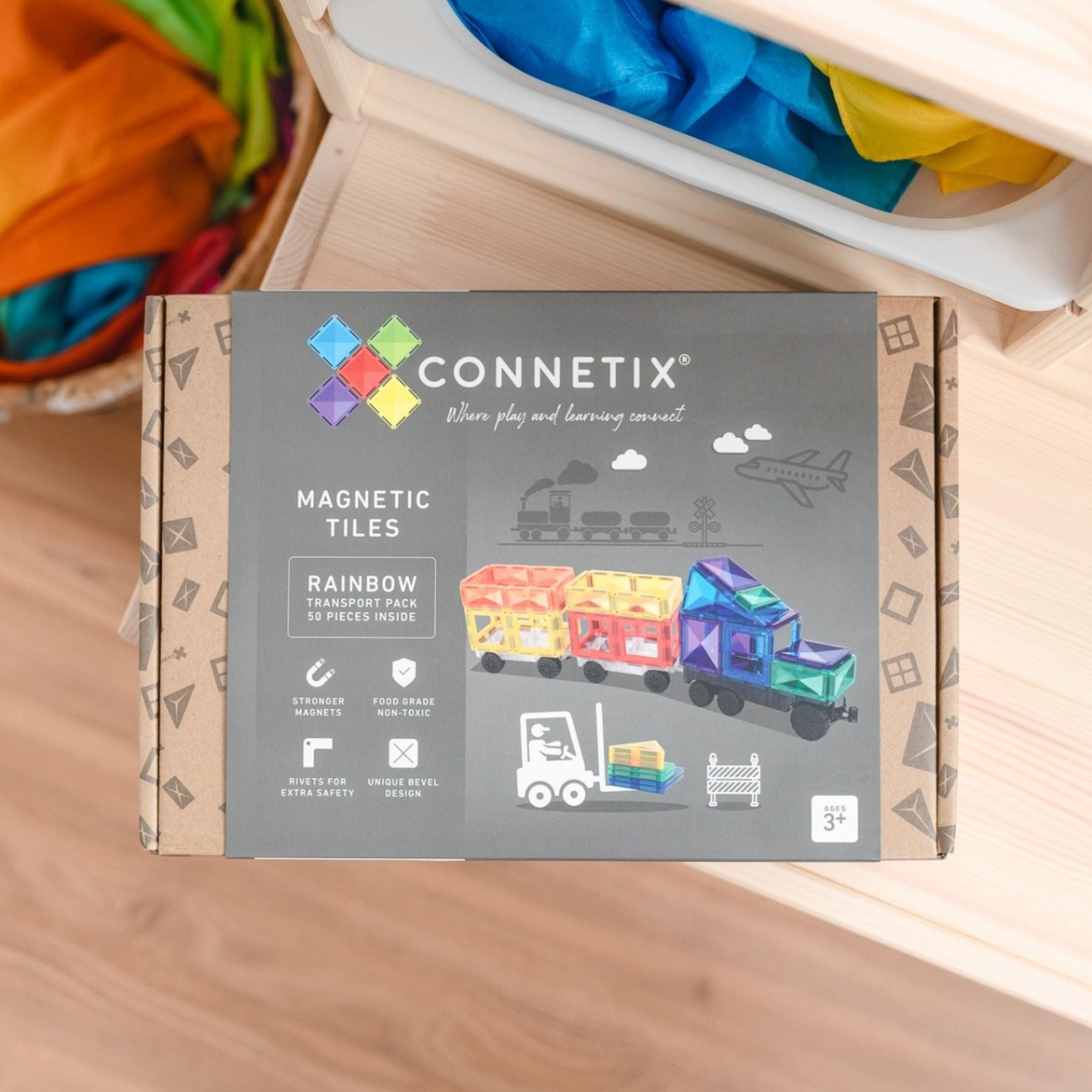 Connetix Rainbow Transport Pack — 50 Magnetbausteine - LeoBabys